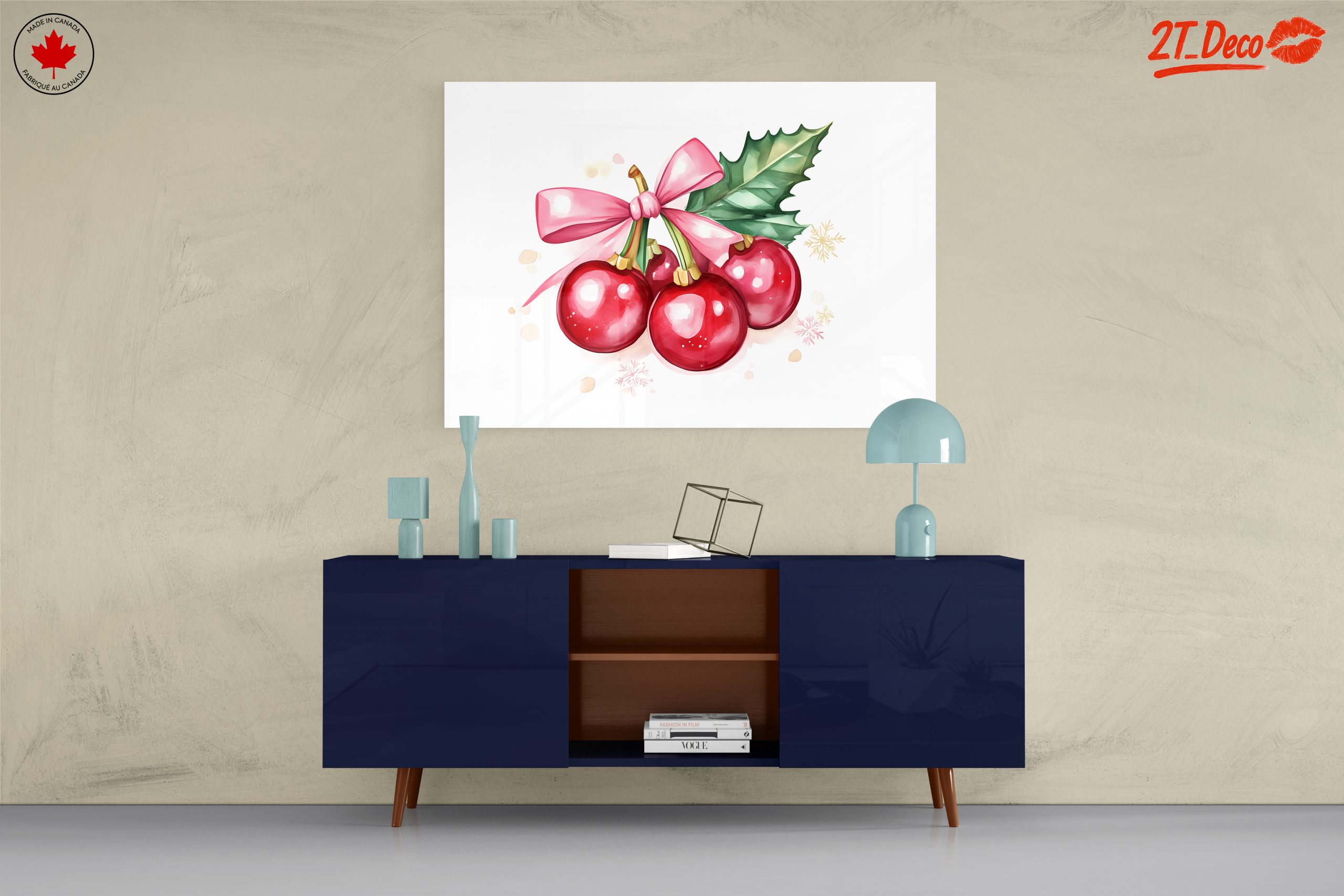 Holiday Floral Artwork with Bow - Image 8
