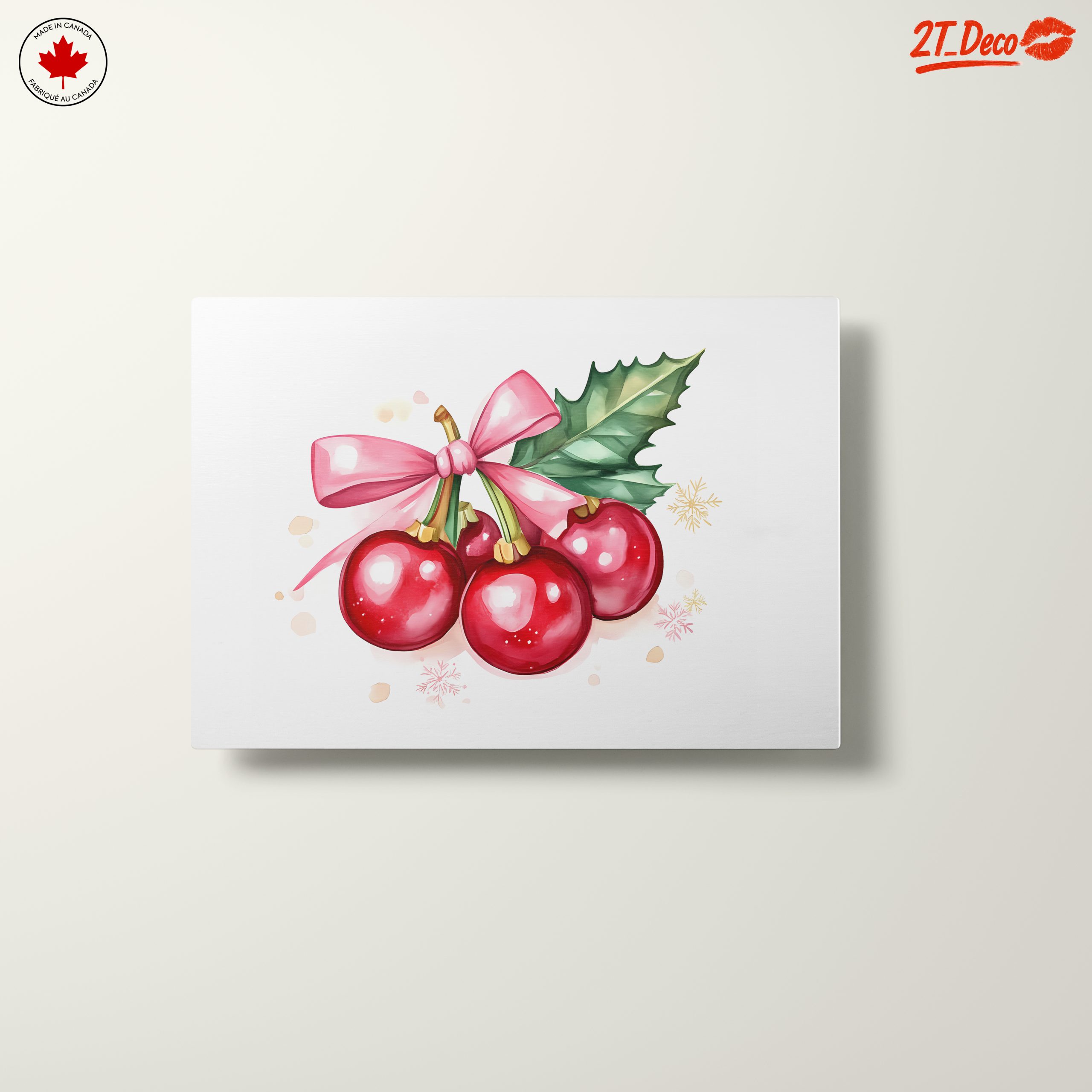 Holiday Floral Artwork with Bow - Image 10