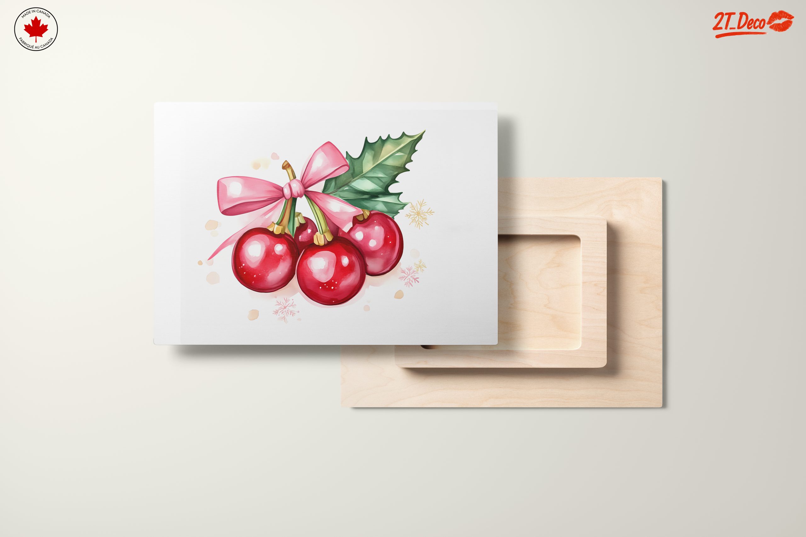 Holiday Floral Artwork with Bow - Image 11