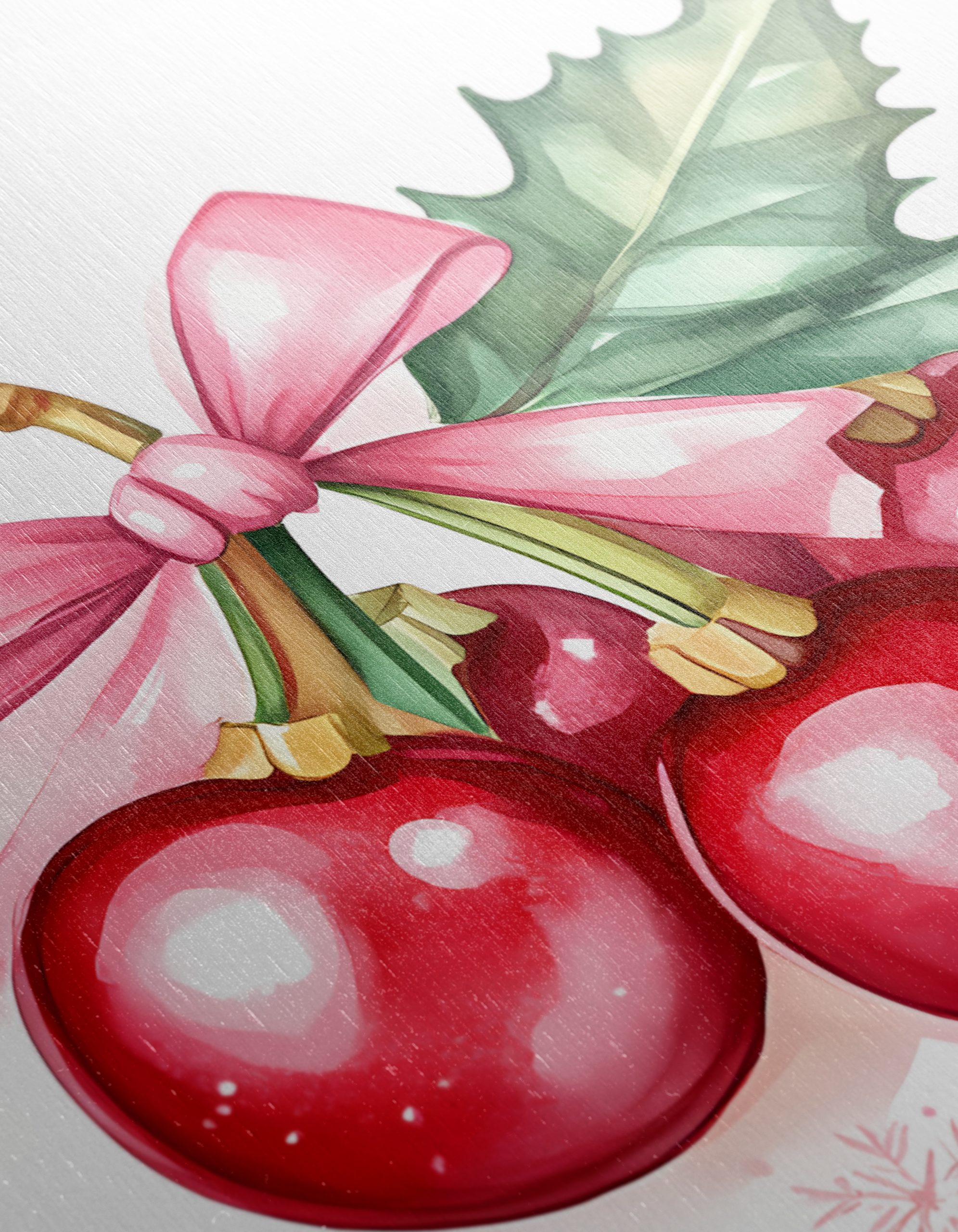 Holiday Floral Artwork with Bow - Image 12