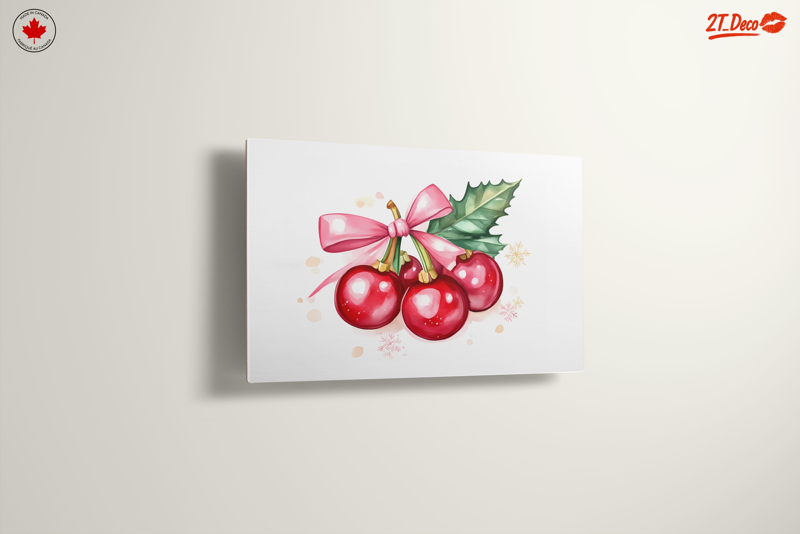 Holiday Floral Artwork with Bow - Image 13