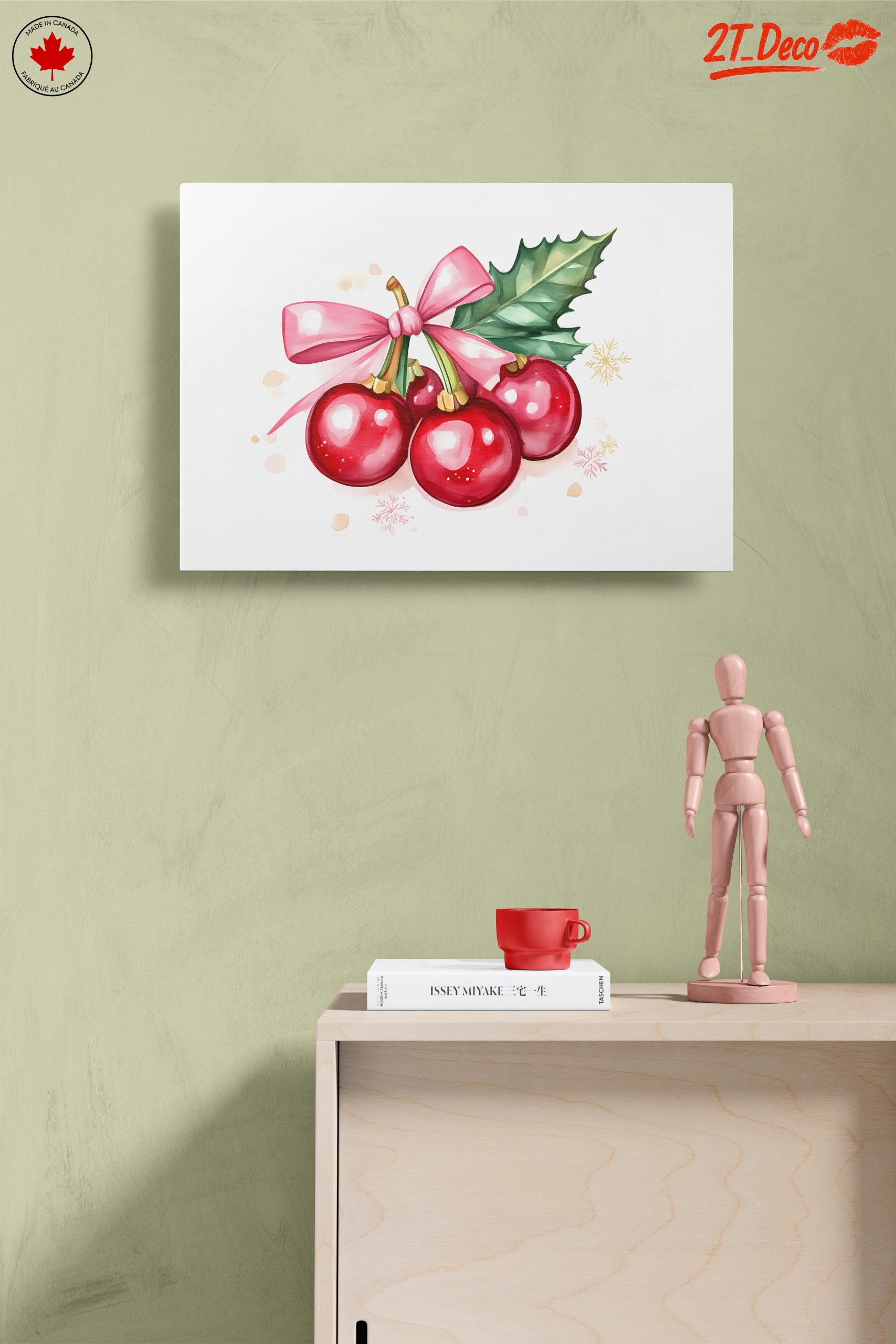 Holiday Floral Artwork with Bow - Image 14