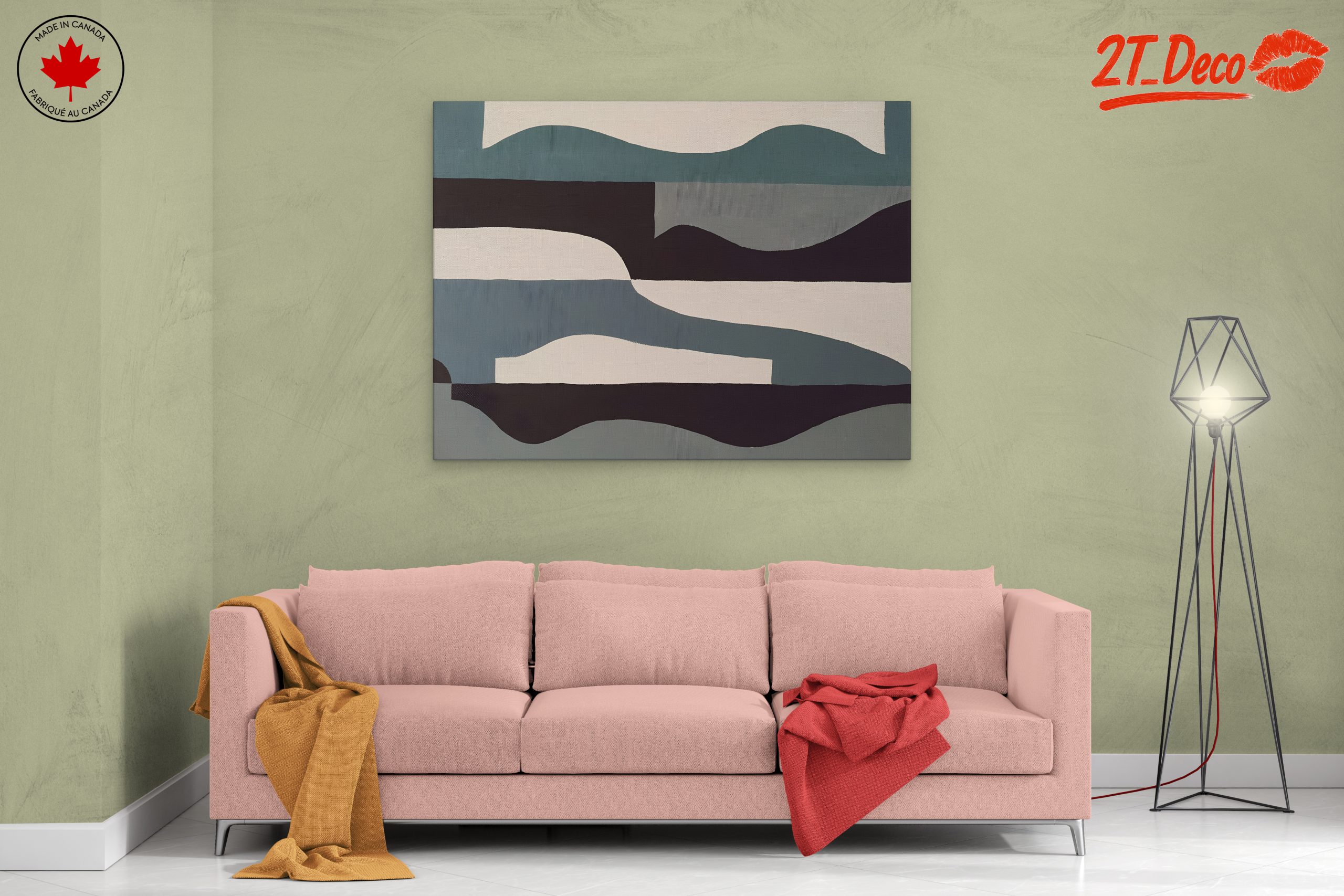 Modern Abstract Wall Art with Fluid Shapes - Image 2