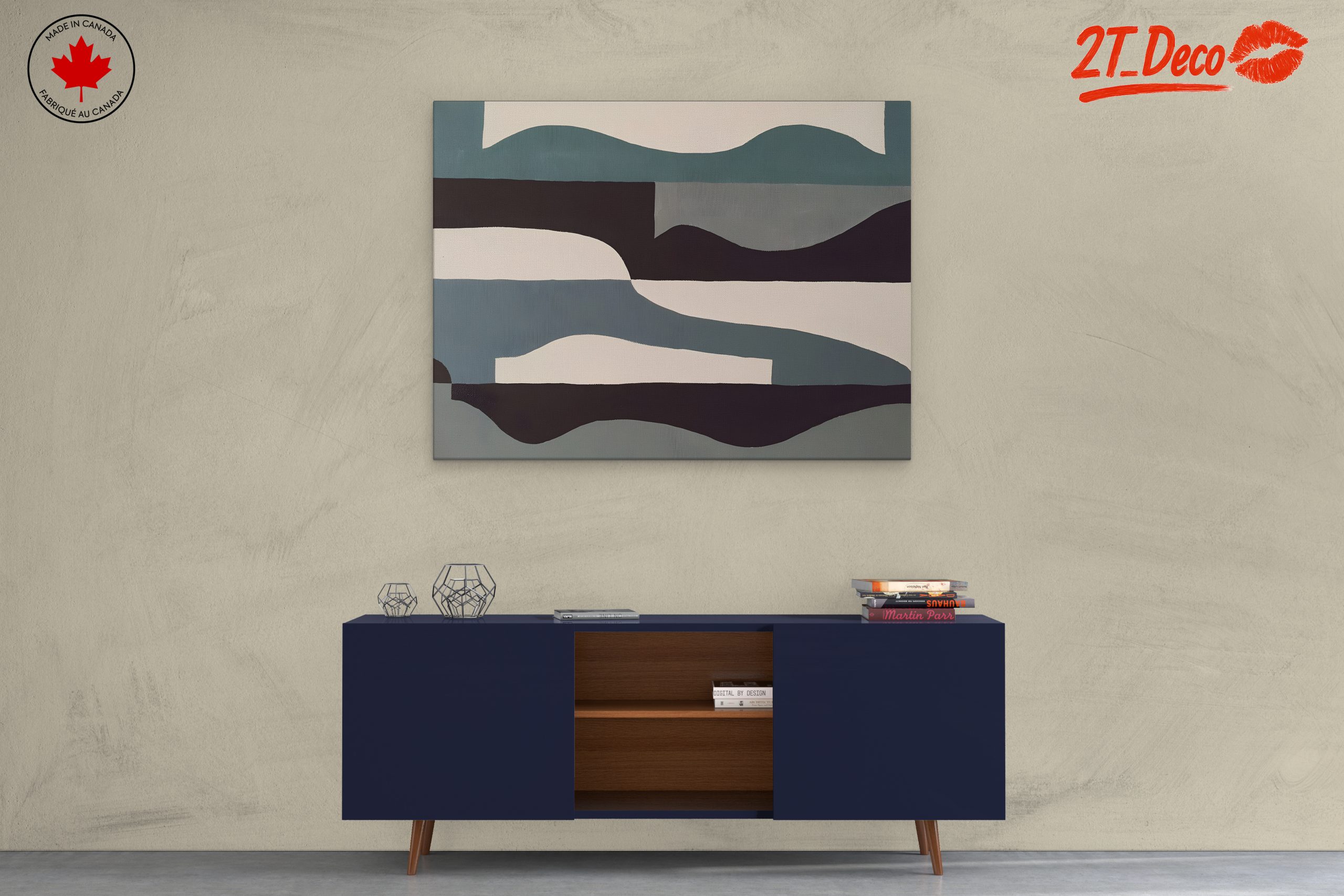 Modern Abstract Wall Art with Fluid Shapes - Image 3