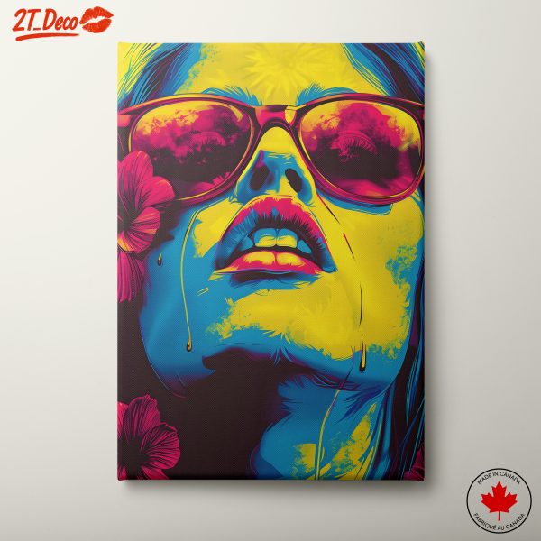 Vibrant Pop Art Portrait with Sunglasses