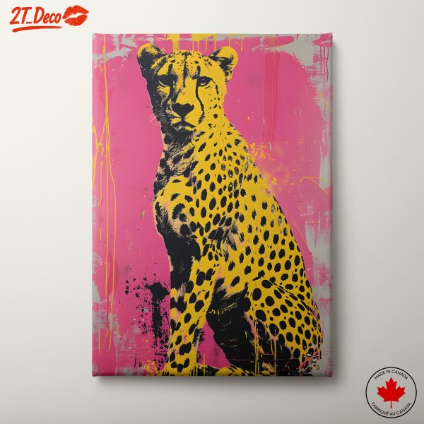 Stylized Cheetah Art in Vibrant Colors