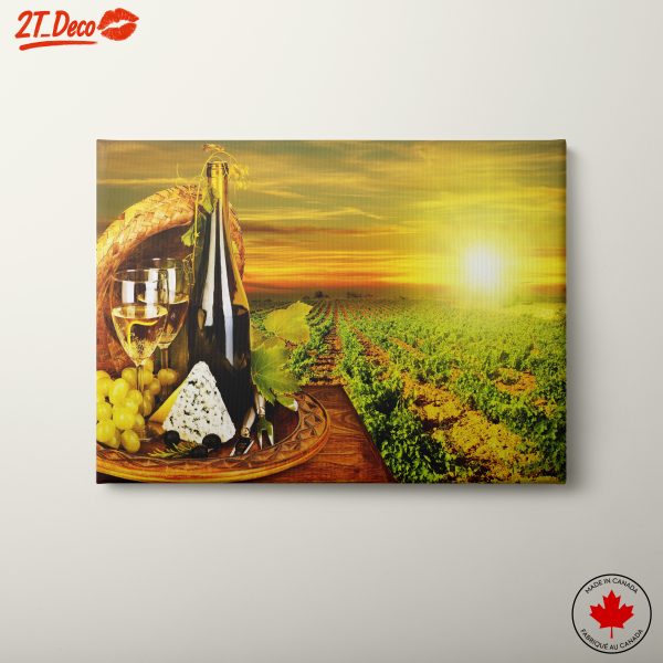 Wine and Cheese Still Life in Vineyard