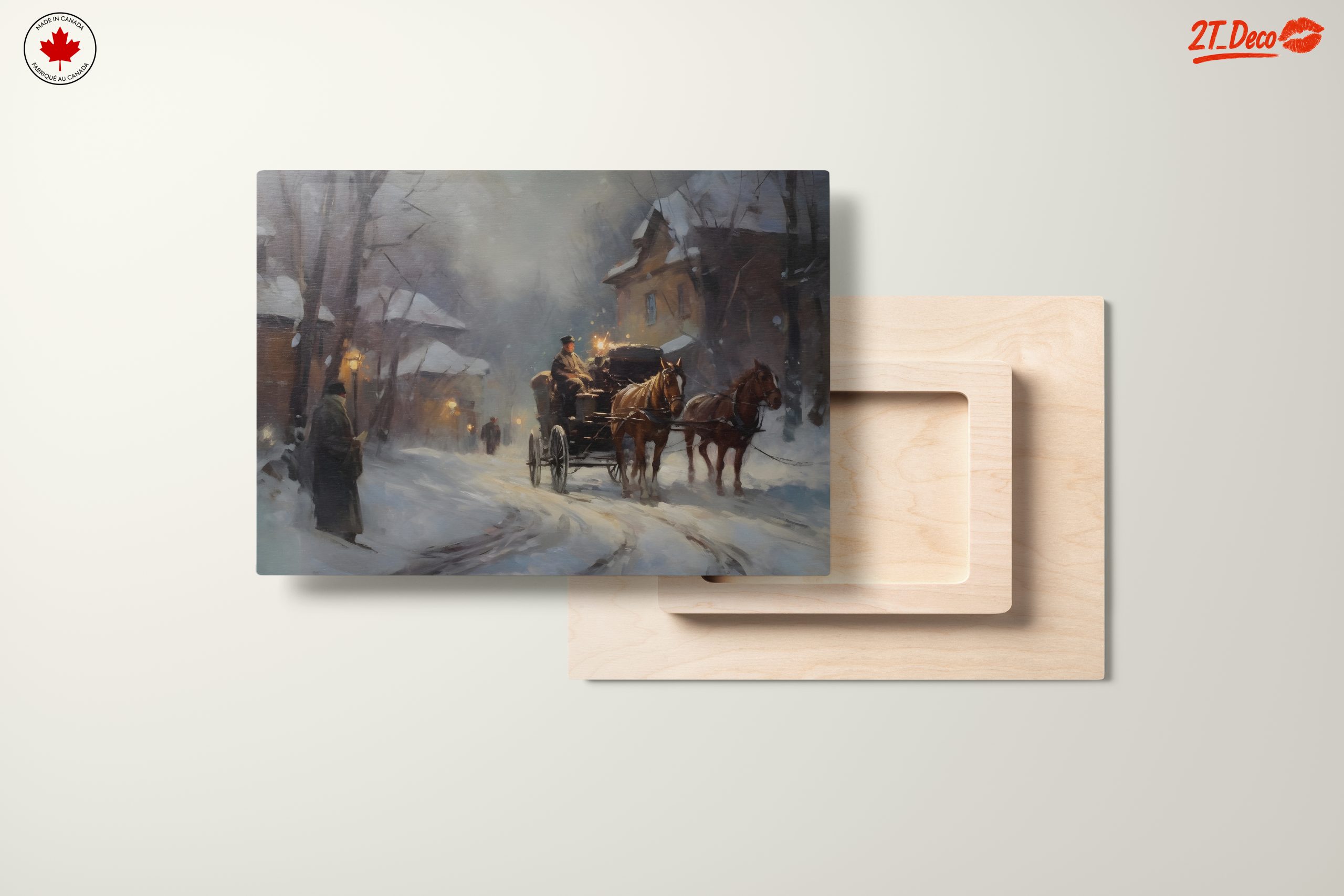 Charming Winter Landscape with Horse-Drawn Carriage - Image 11