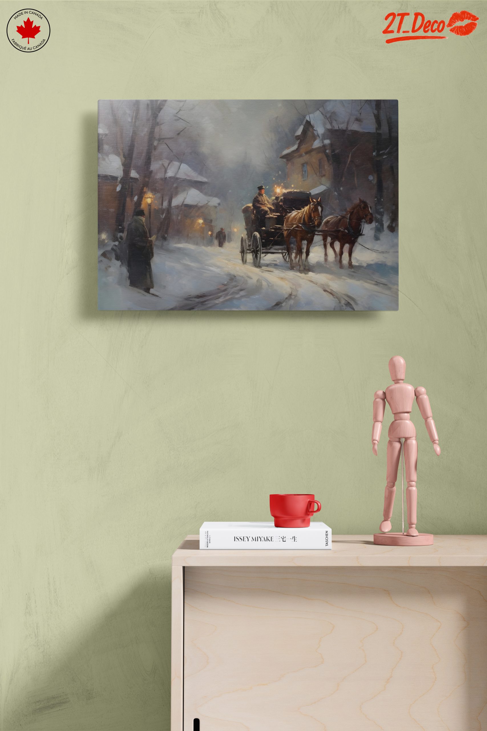 Charming Winter Landscape with Horse-Drawn Carriage - Image 14