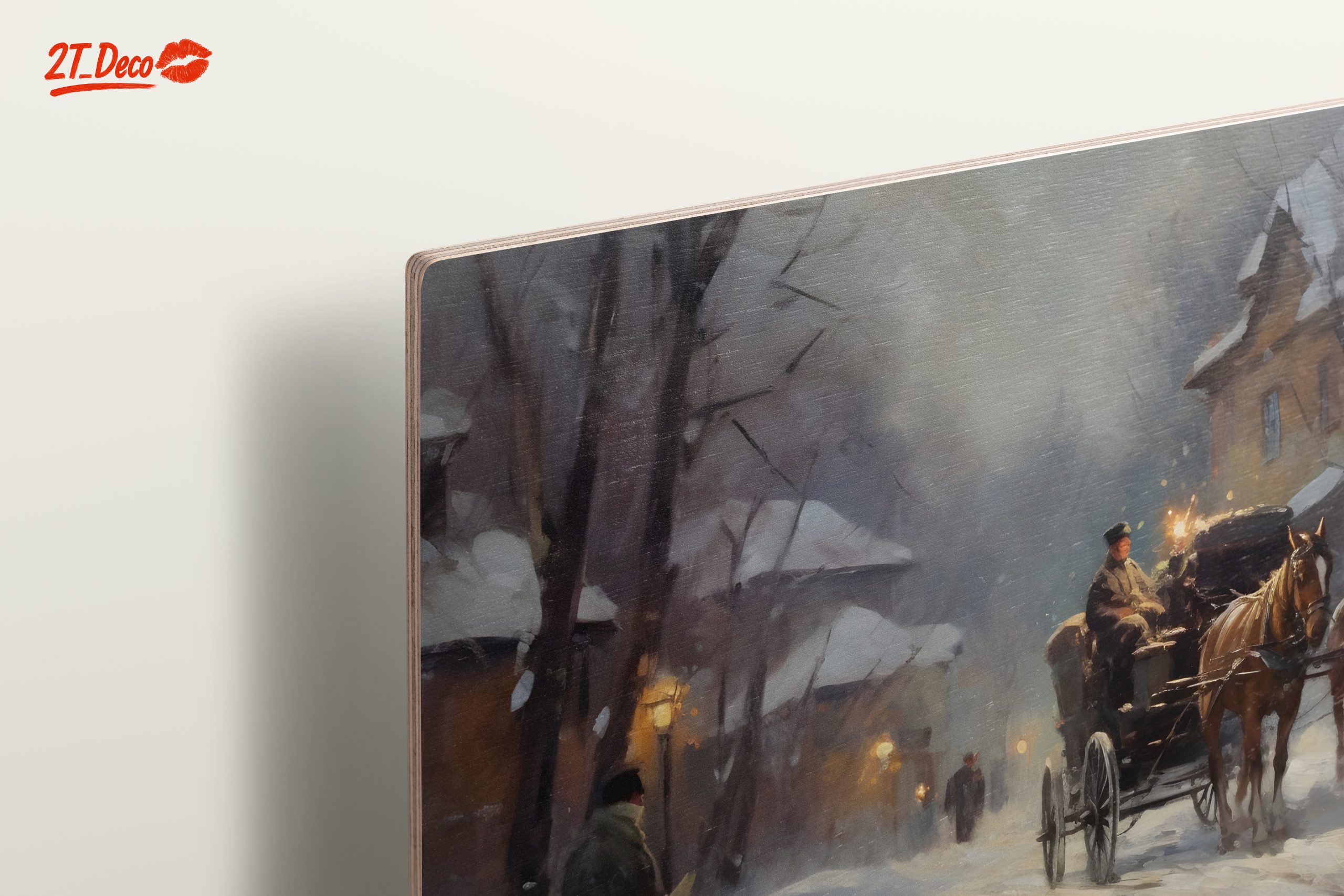 Charming Winter Landscape with Horse-Drawn Carriage - Image 15