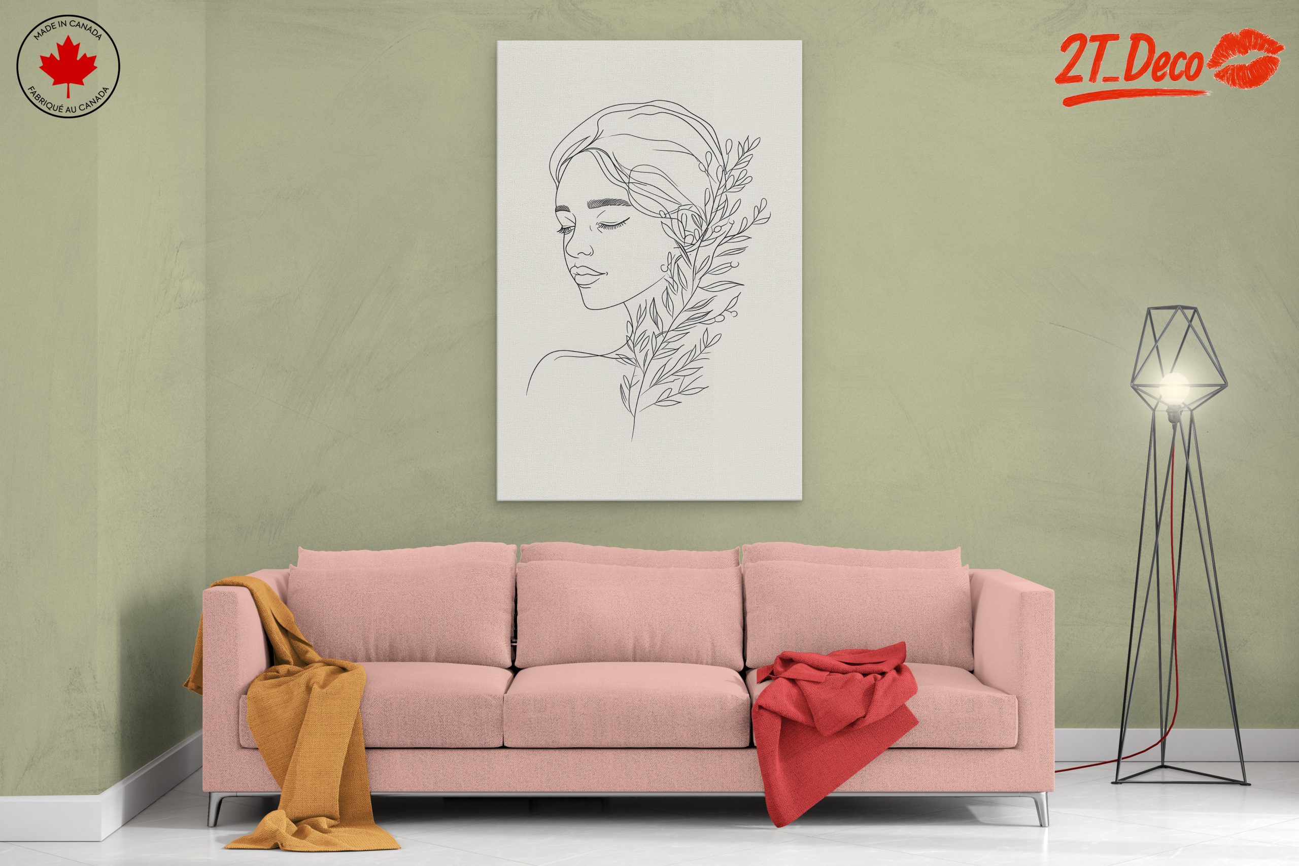 Stylized Female Figure with Leaves - Image 2