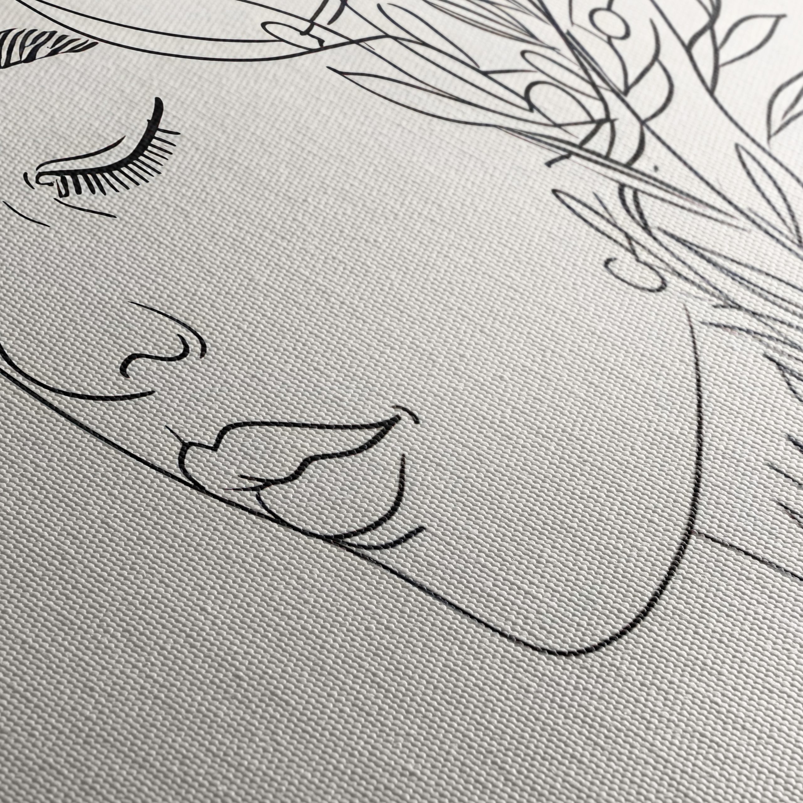 Stylized Female Figure with Leaves - Image 5
