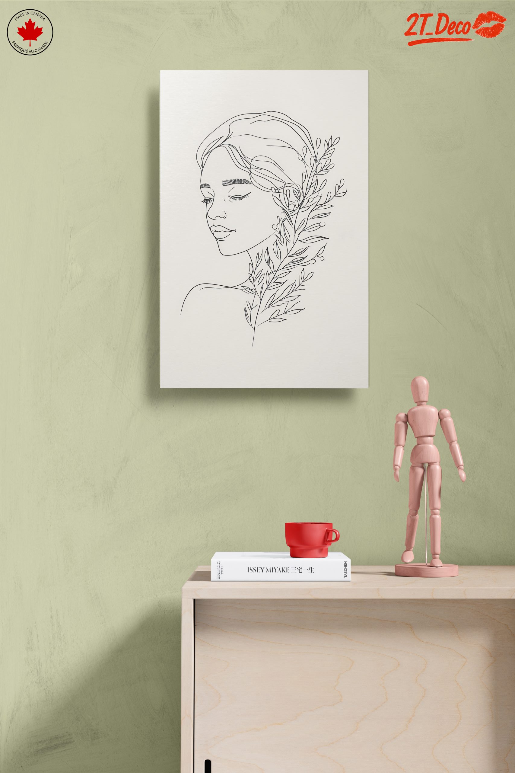 Stylized Female Figure with Leaves - Image 14