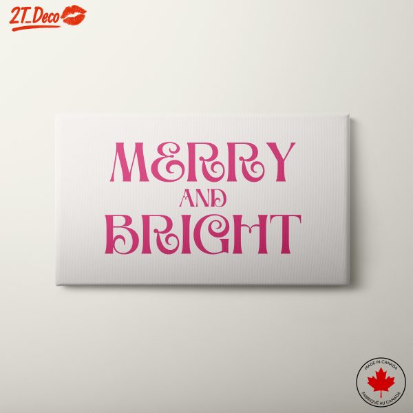 Merry and Bright Festive Typography Art