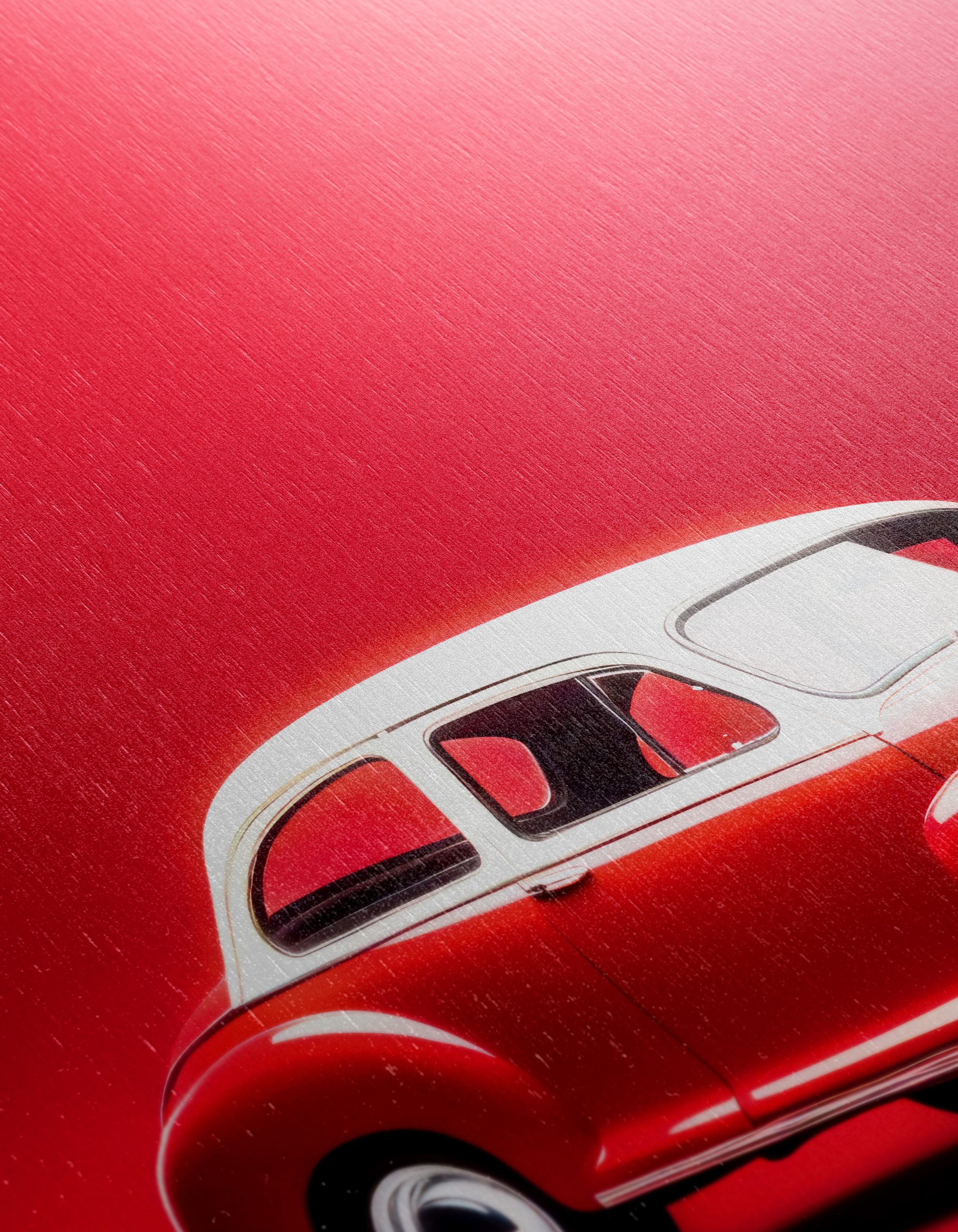 Vintage Red Classic Car Art - Image 12
