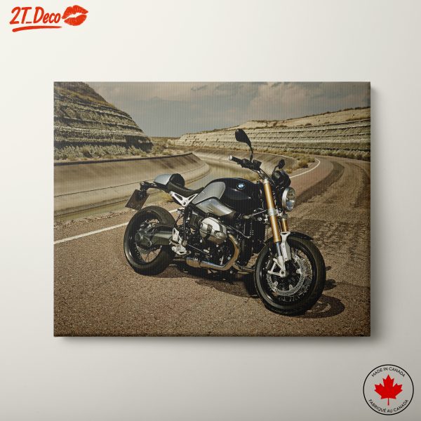 Sleek BMW Motorcycle on Open Road