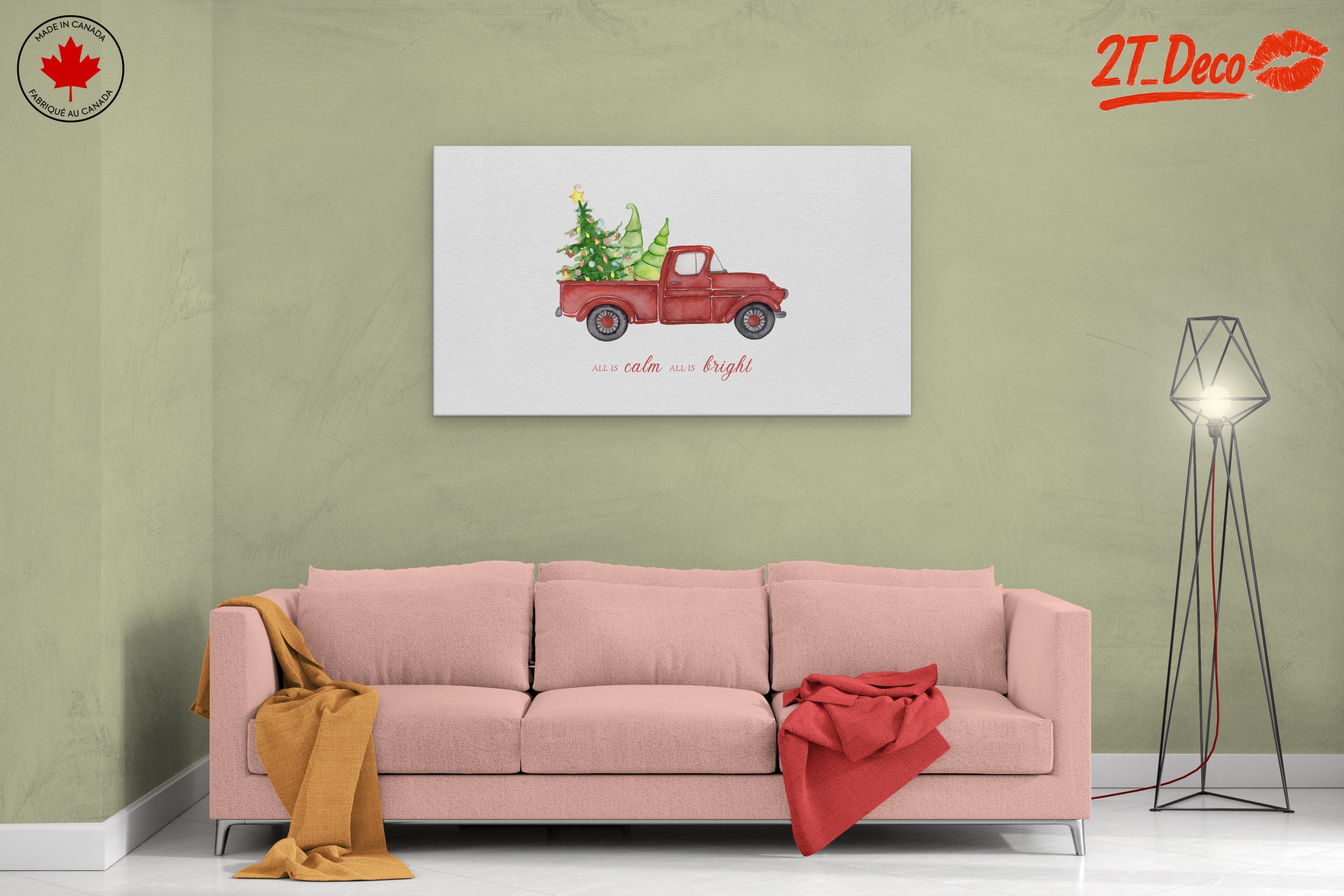 Festive Red Truck with Christmas Trees - Image 2