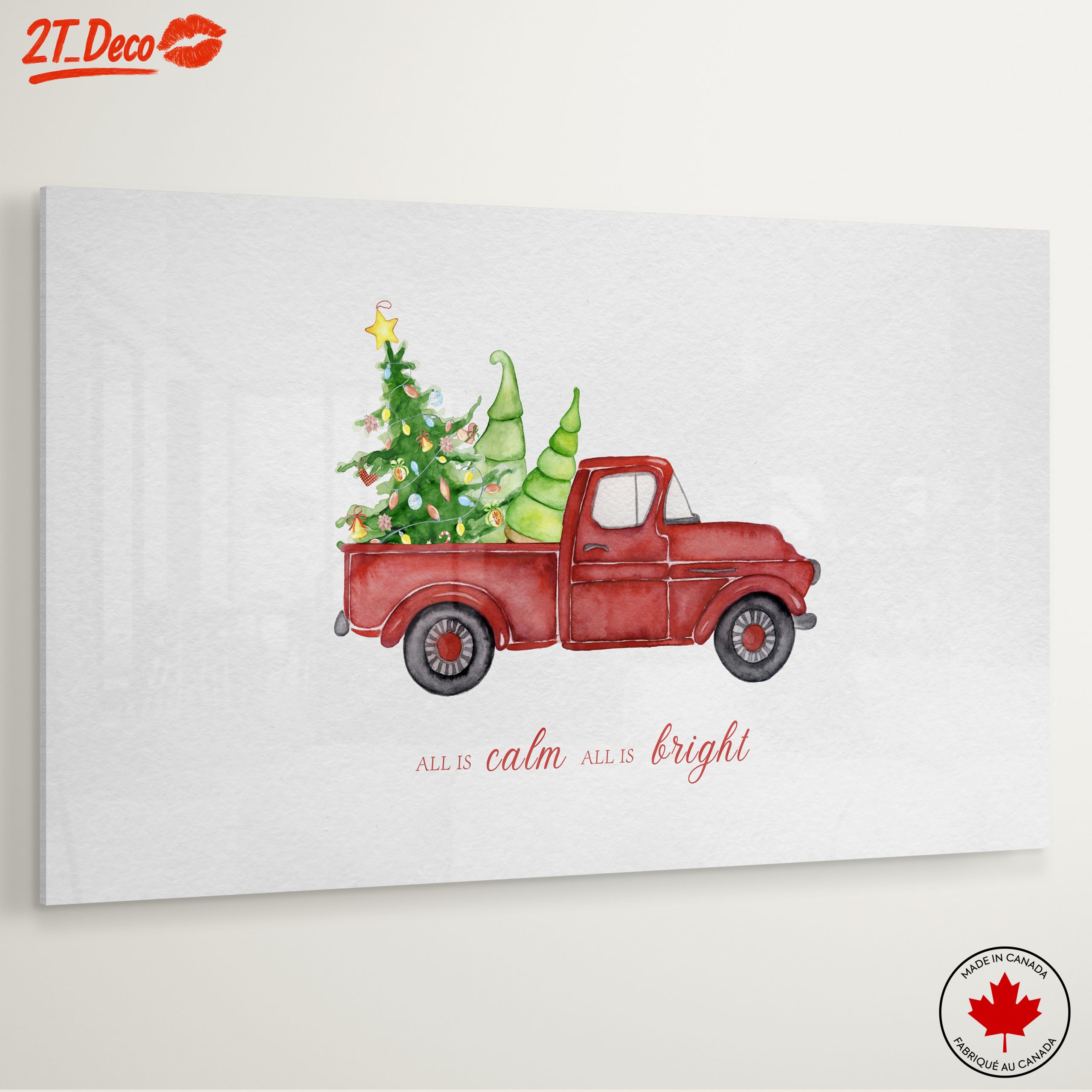 Festive Red Truck with Christmas Trees - Image 6