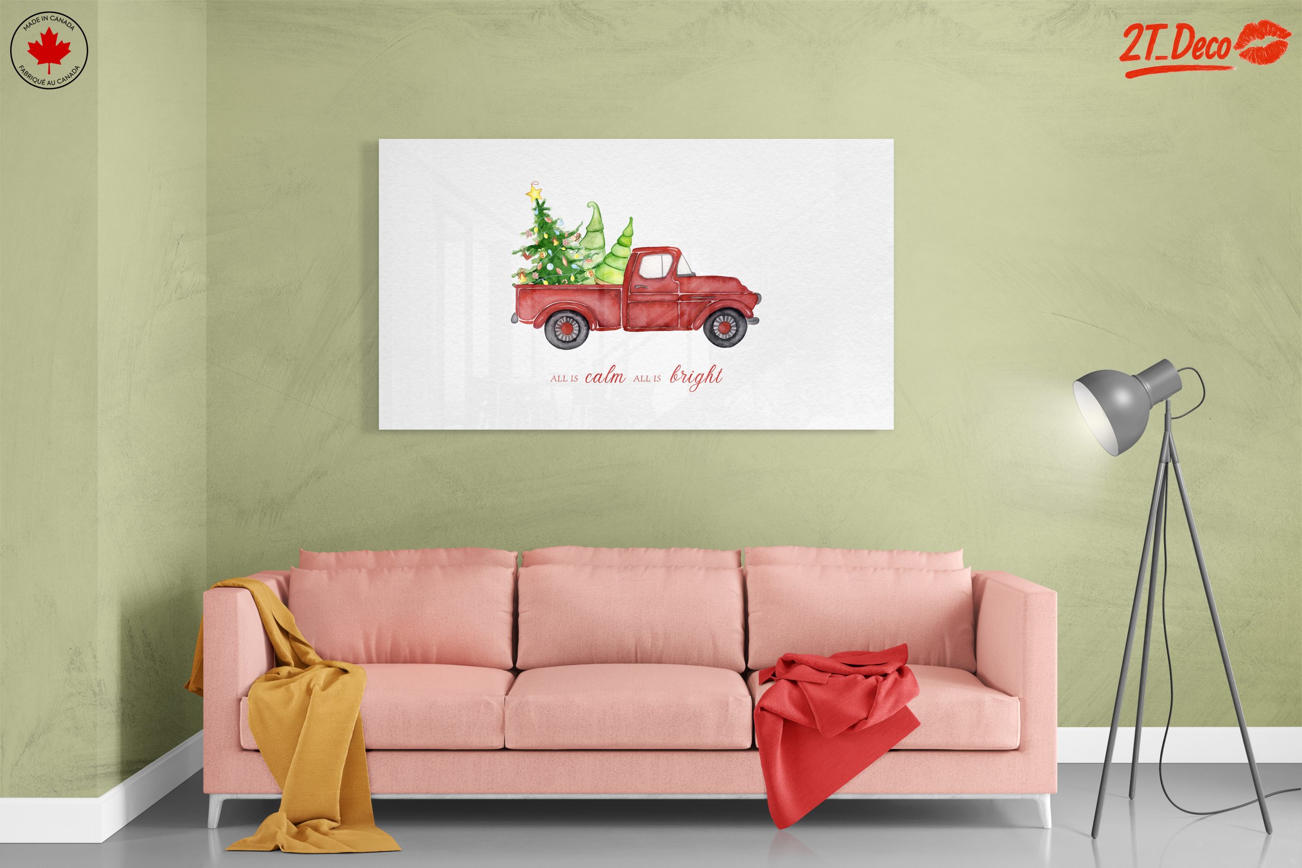 Festive Red Truck with Christmas Trees - Image 7