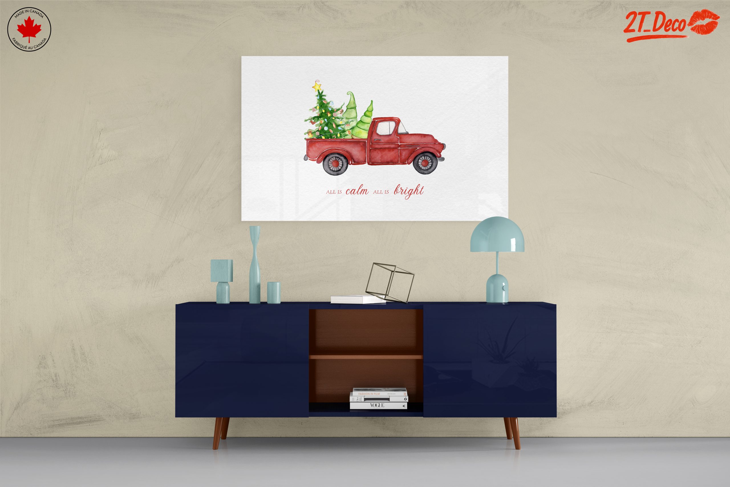 Festive Red Truck with Christmas Trees - Image 8