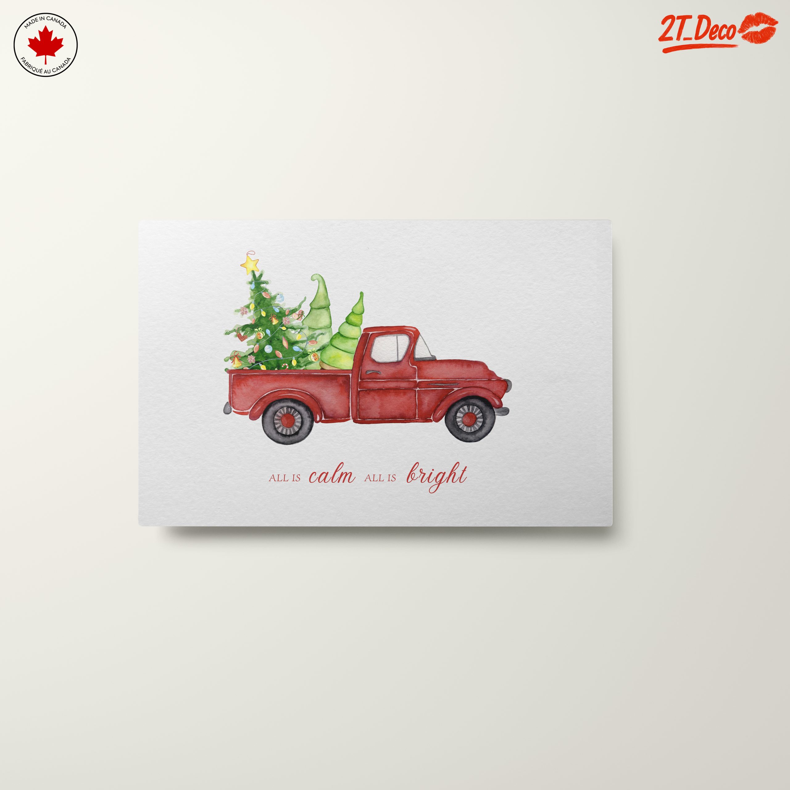Festive Red Truck with Christmas Trees - Image 10