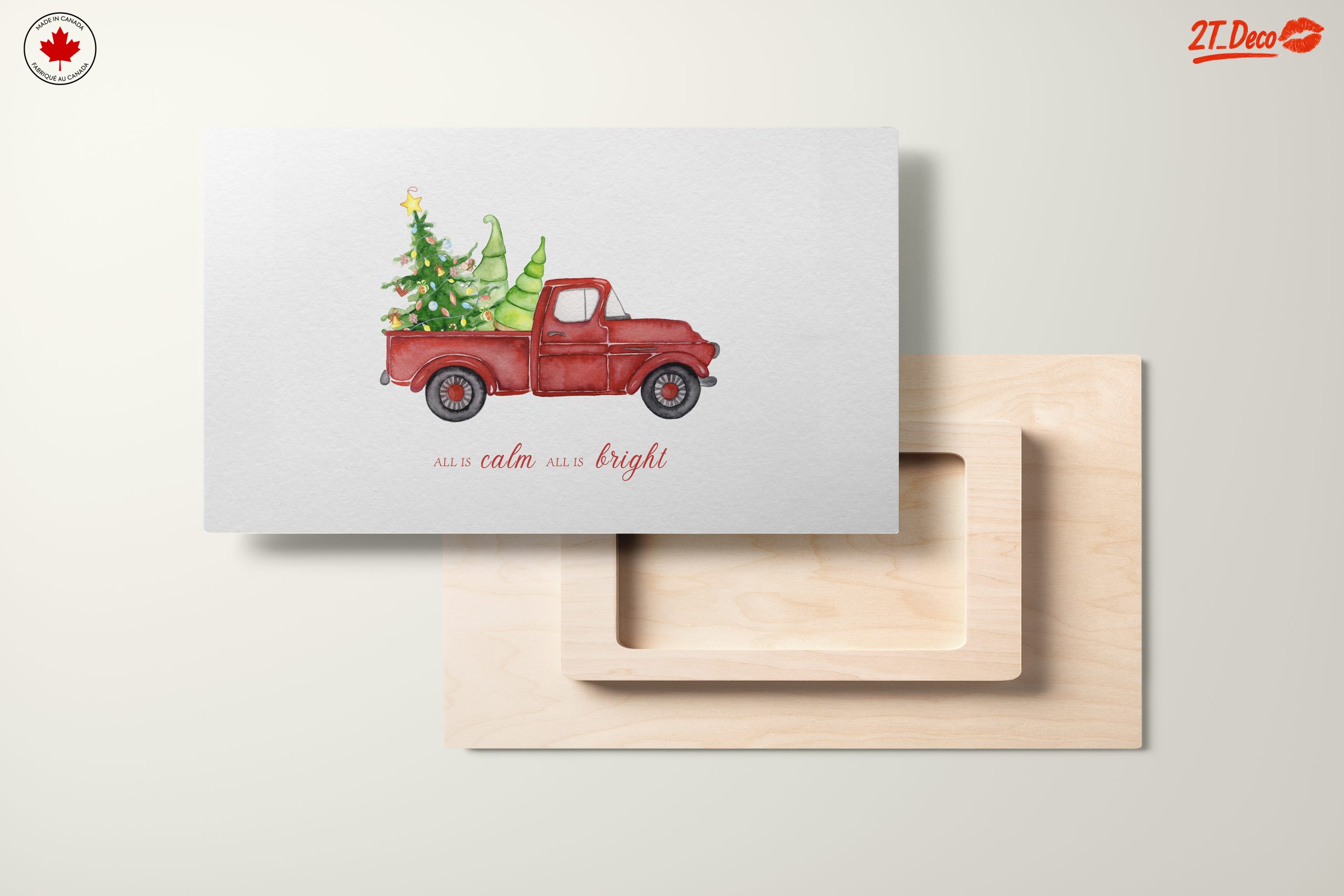 Festive Red Truck with Christmas Trees - Image 11