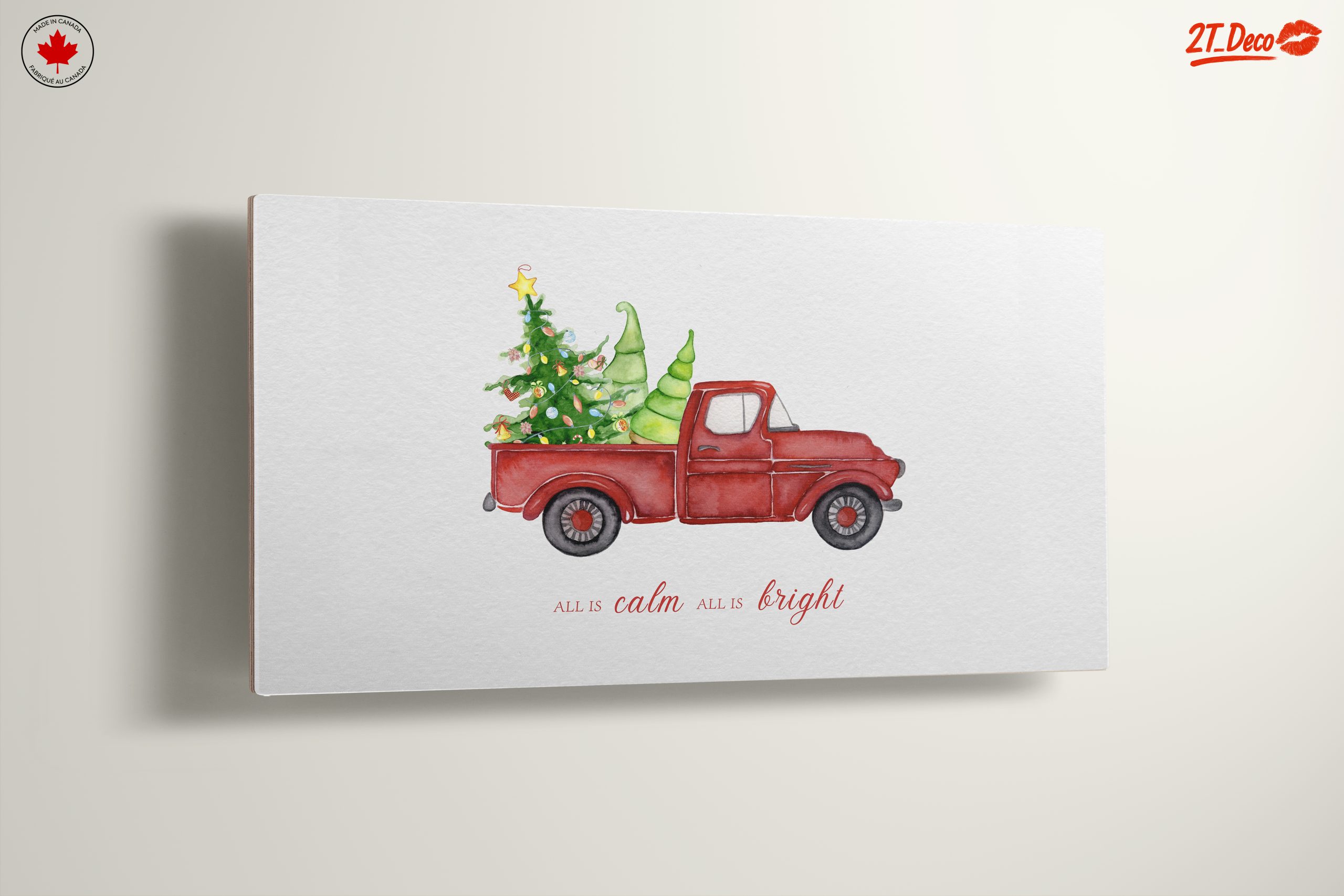 Festive Red Truck with Christmas Trees - Image 13