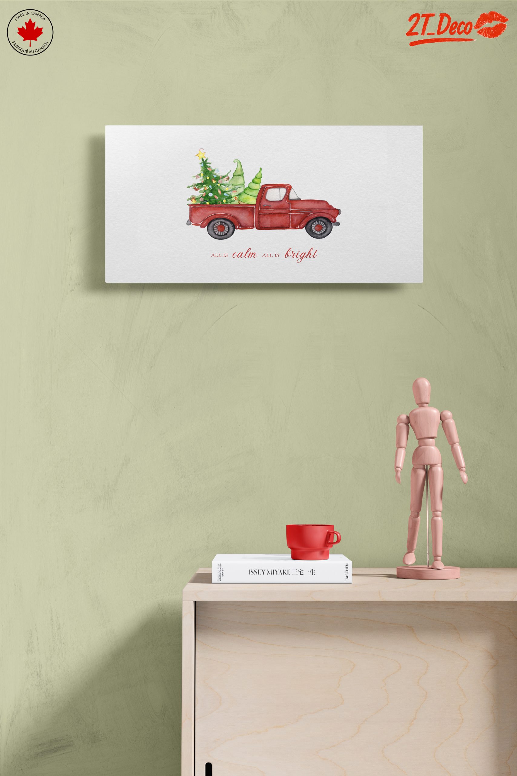 Festive Red Truck with Christmas Trees - Image 14