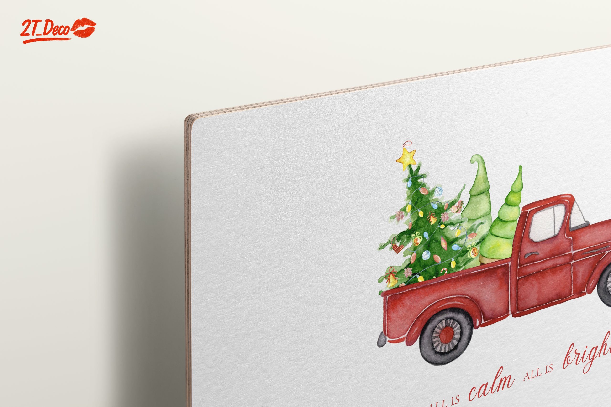 Festive Red Truck with Christmas Trees - Image 15