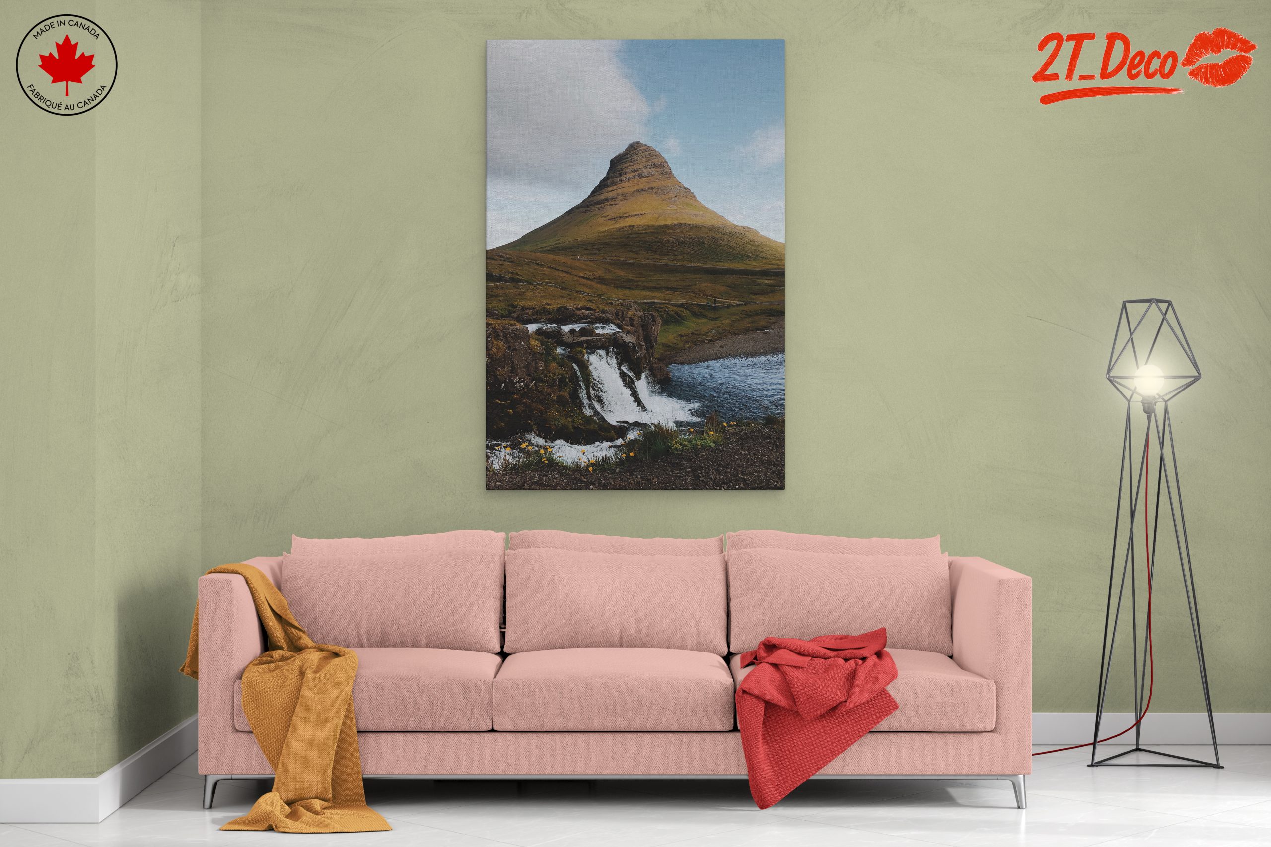 Majestic Mountain Landscape with Waterfall - Image 2