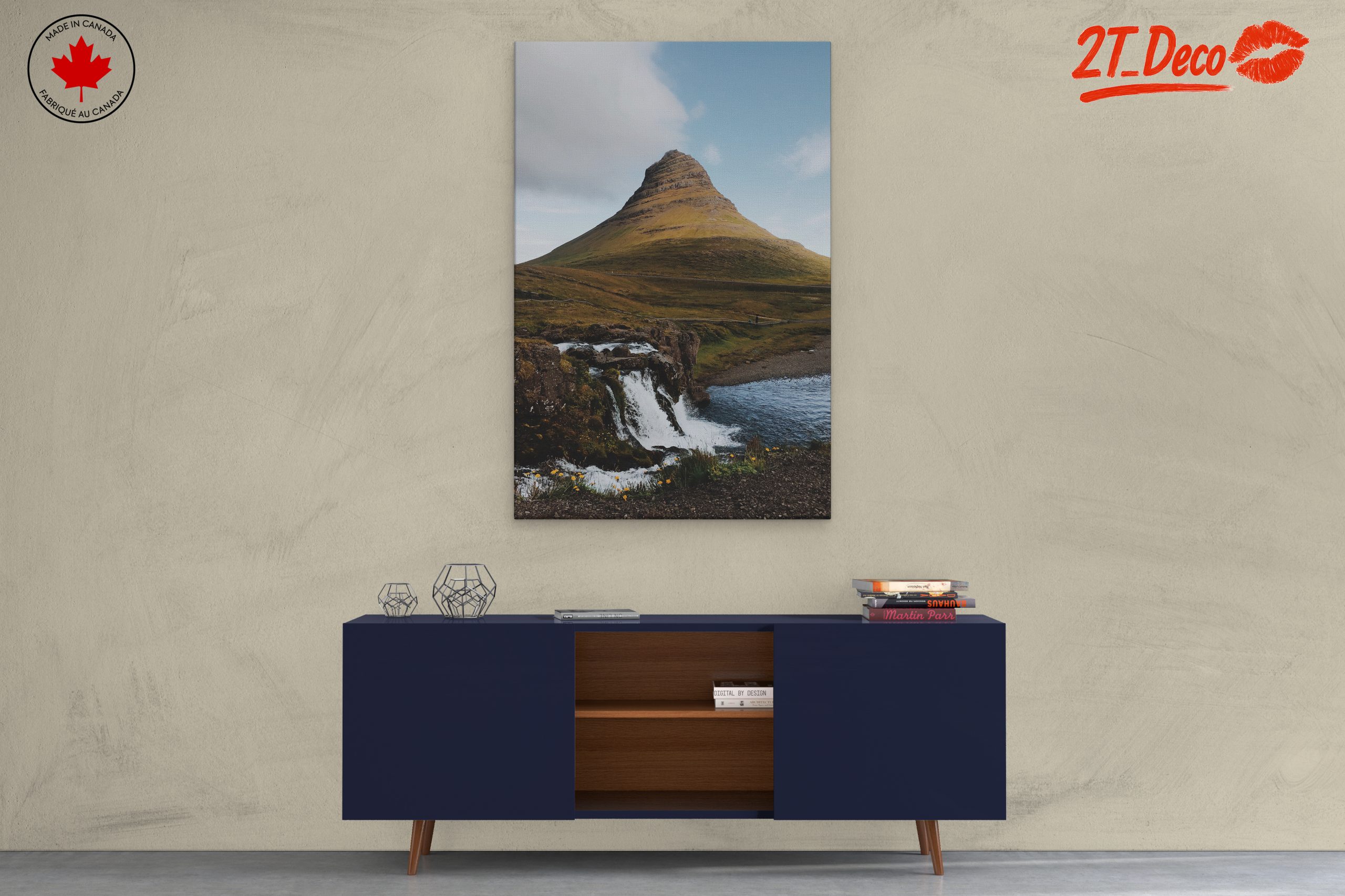 Majestic Mountain Landscape with Waterfall - Image 3