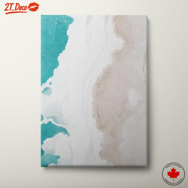 Fluid Abstract Shapes in Teal and Beige