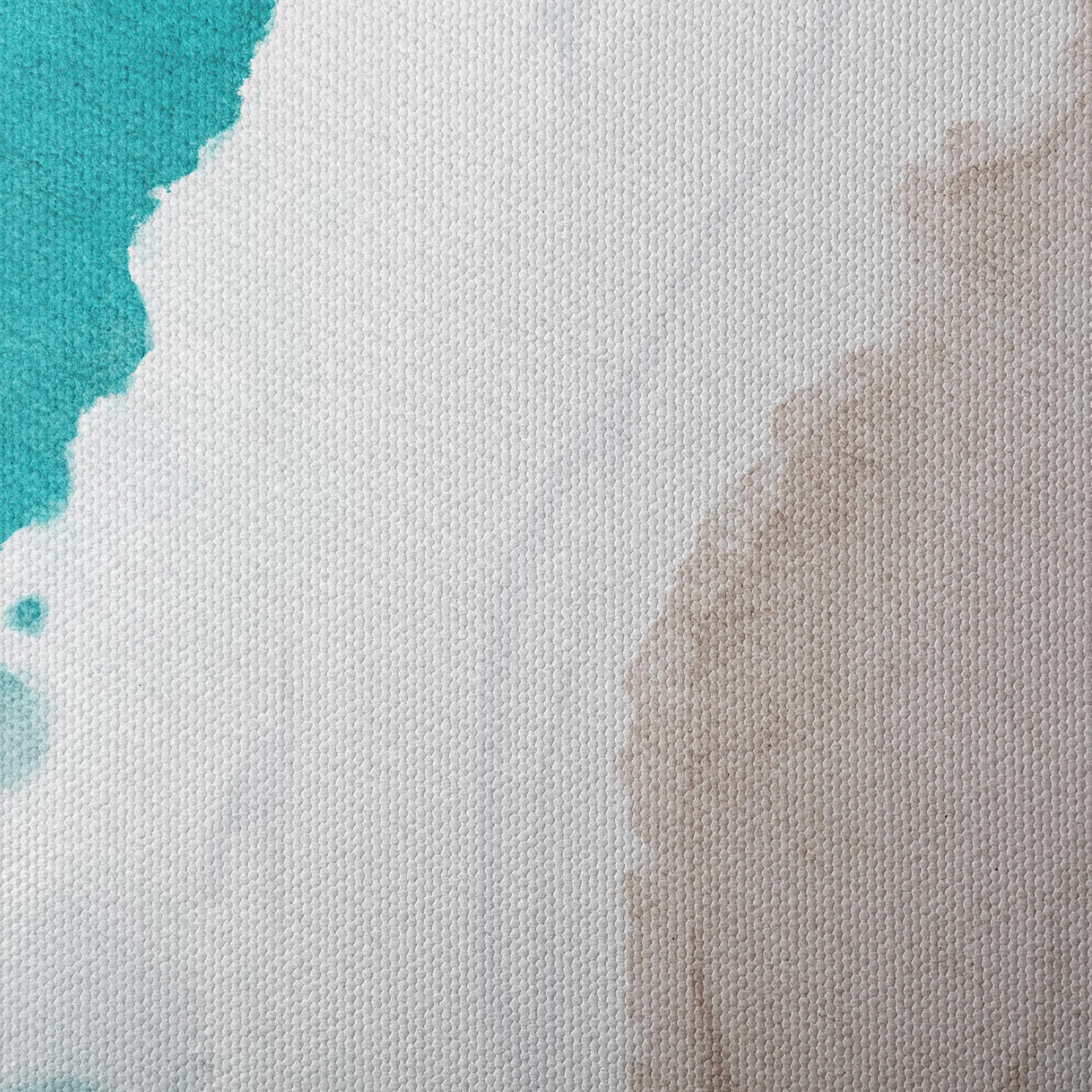 Fluid Abstract Shapes in Teal and Beige - Image 4