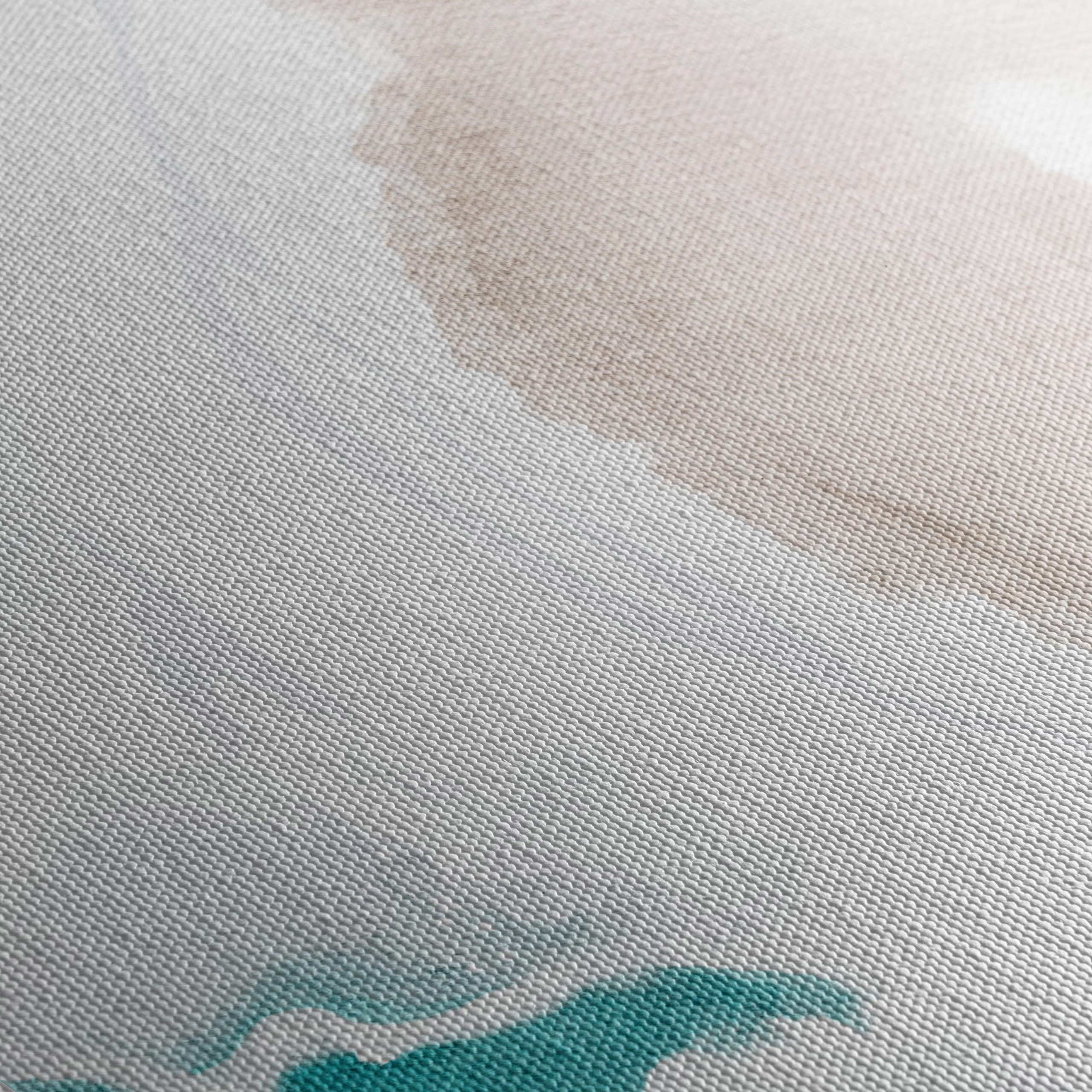 Fluid Abstract Shapes in Teal and Beige - Image 5