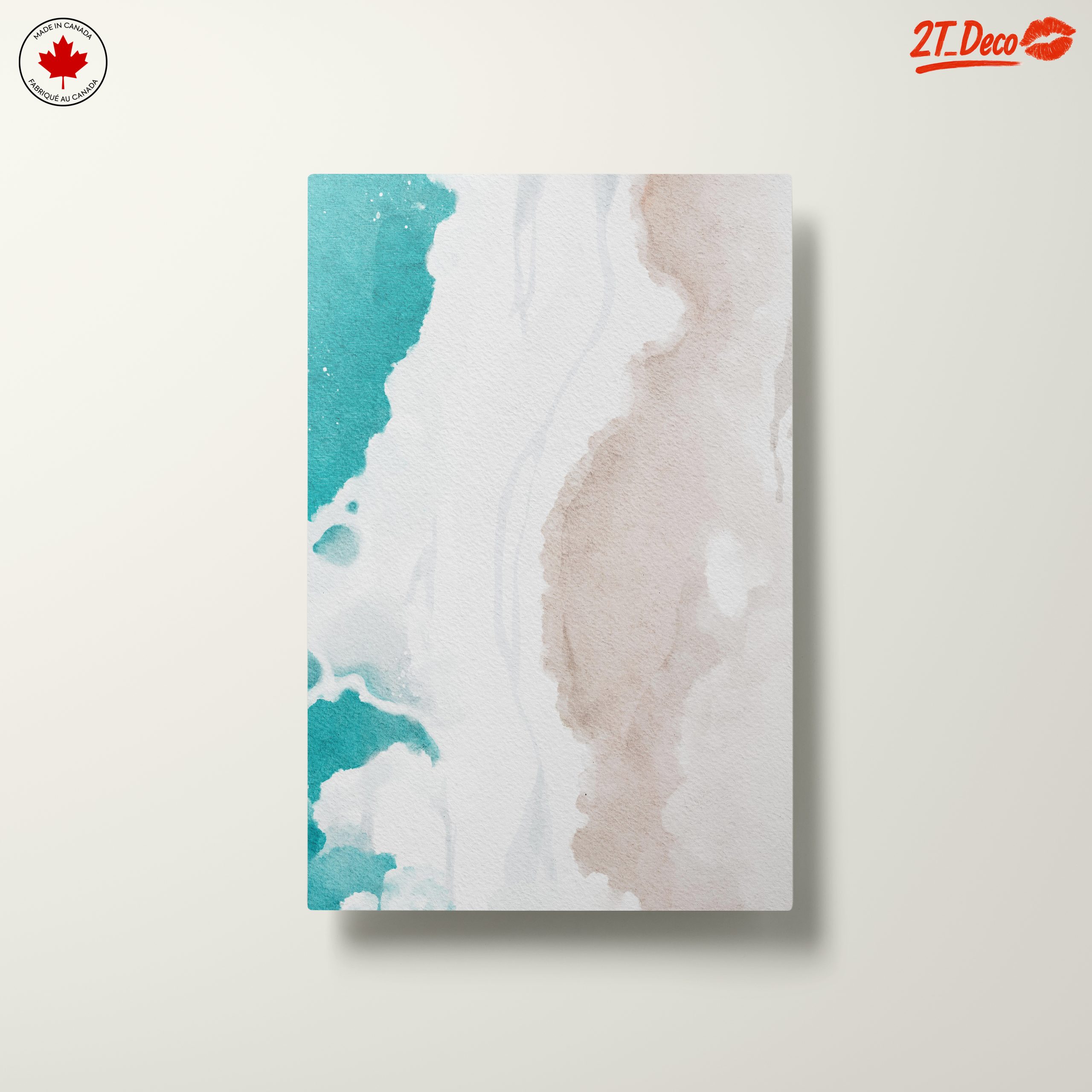 Fluid Abstract Shapes in Teal and Beige - Image 10