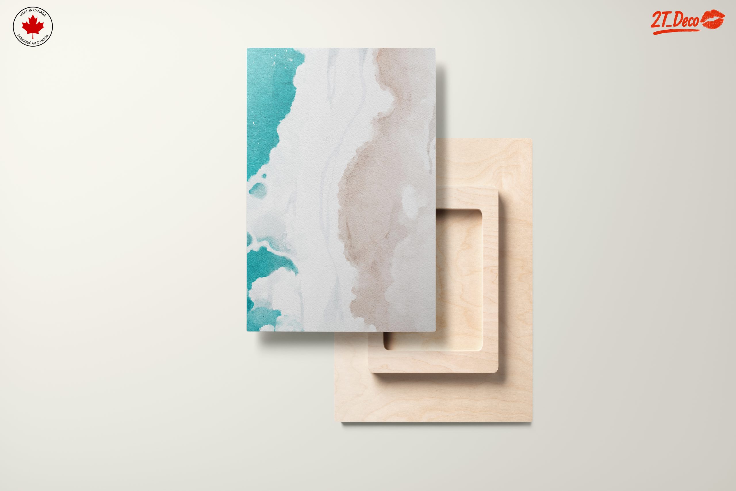 Fluid Abstract Shapes in Teal and Beige - Image 11