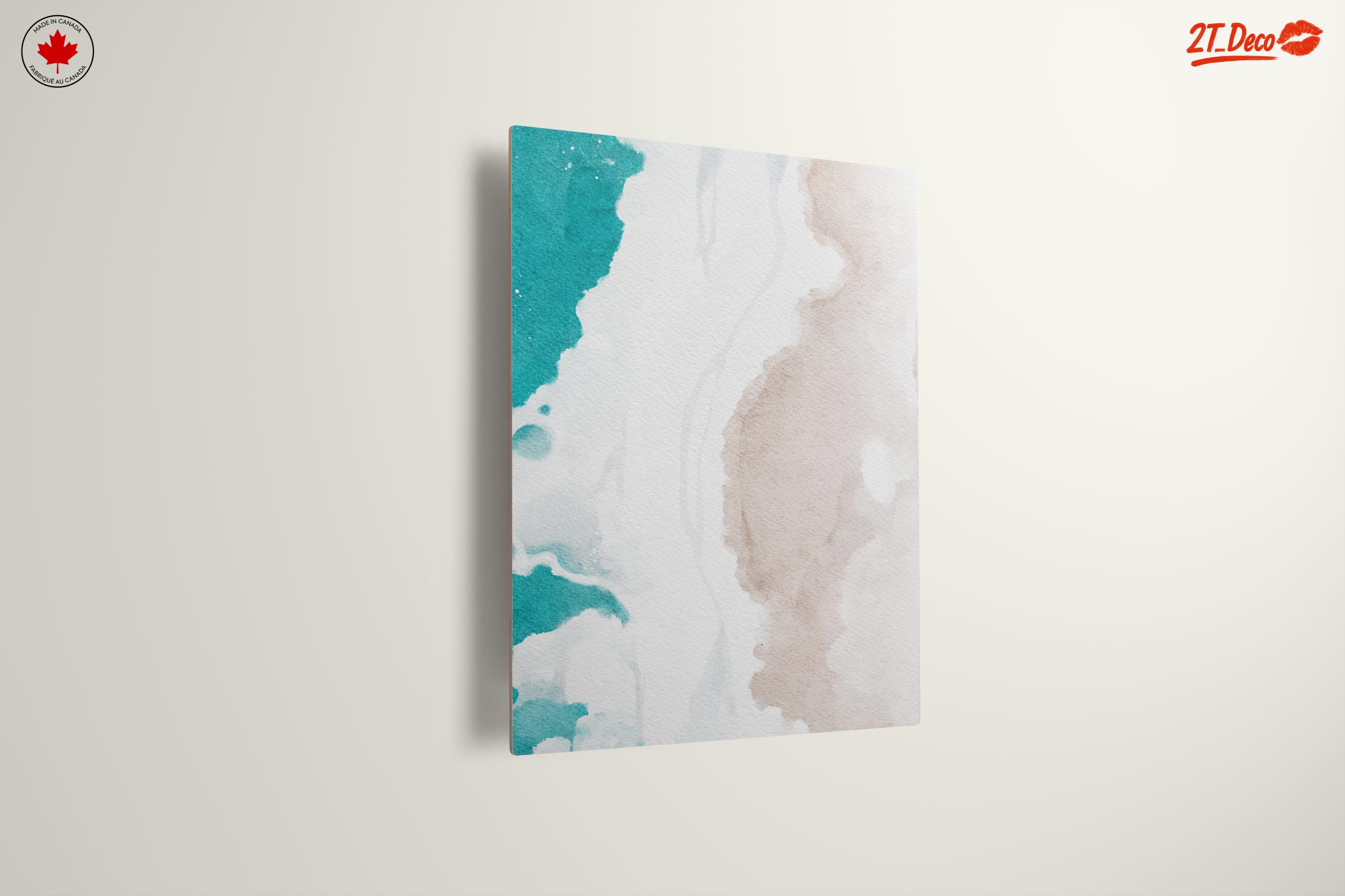 Fluid Abstract Shapes in Teal and Beige - Image 13