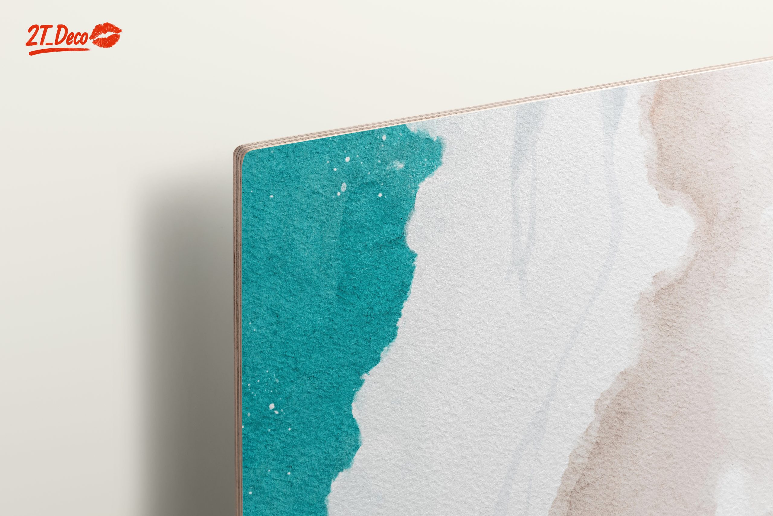 Fluid Abstract Shapes in Teal and Beige - Image 15