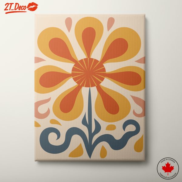 Stylized Floral Artwork with Bright Colors