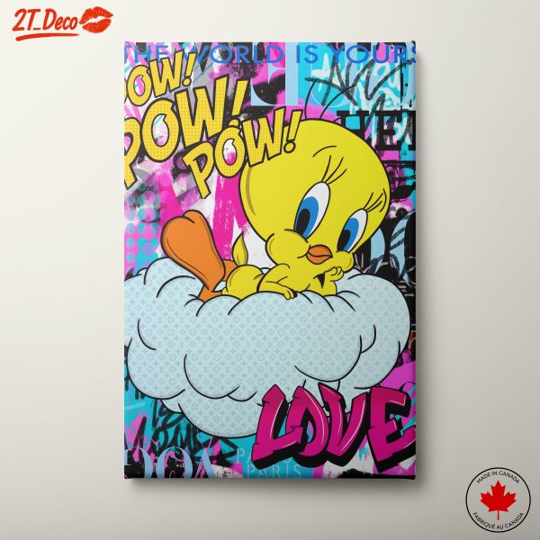Playful Cartoon Character Artwork Featuring Tweety