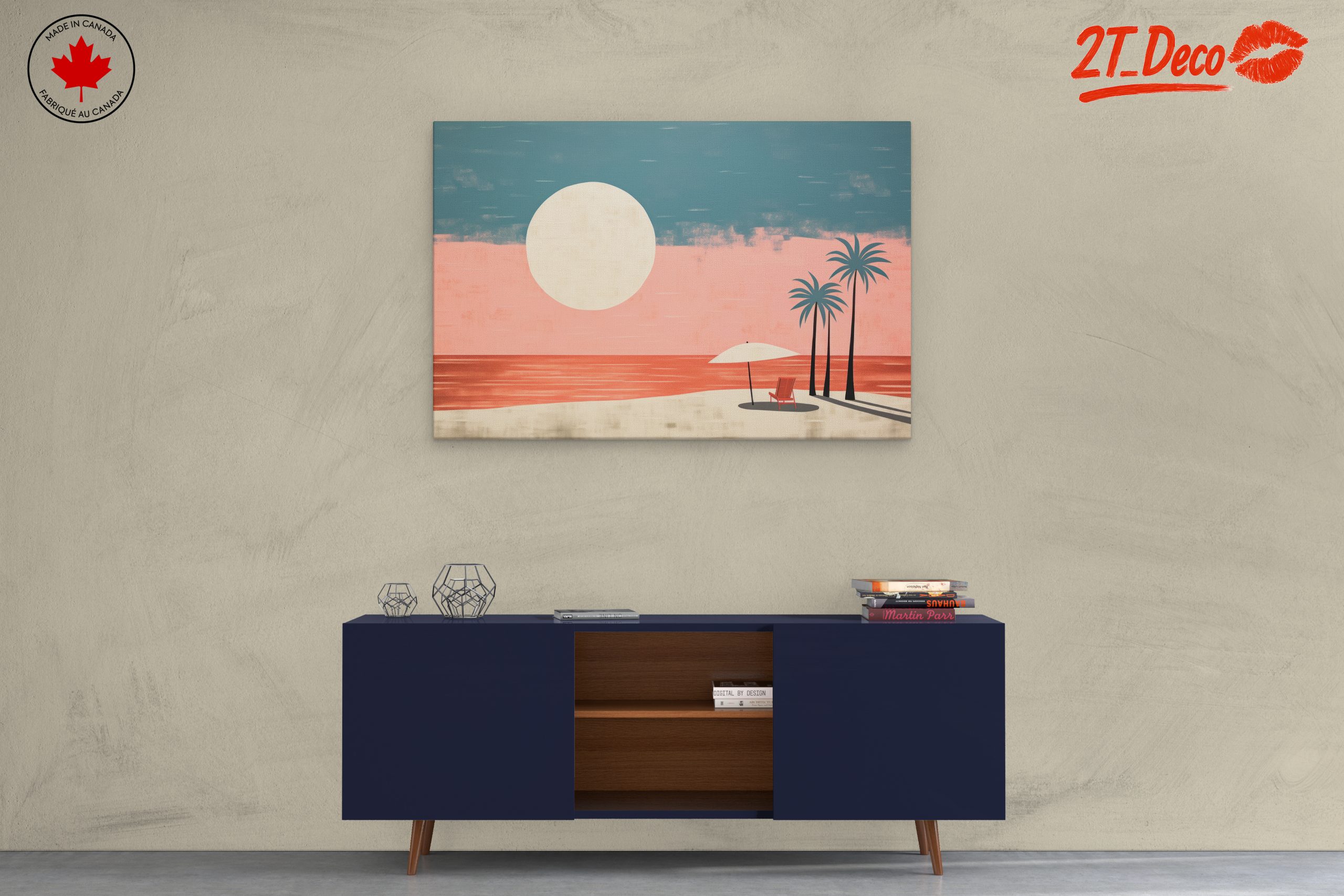 Tropical Sunset with Umbrella and Palms - Image 3