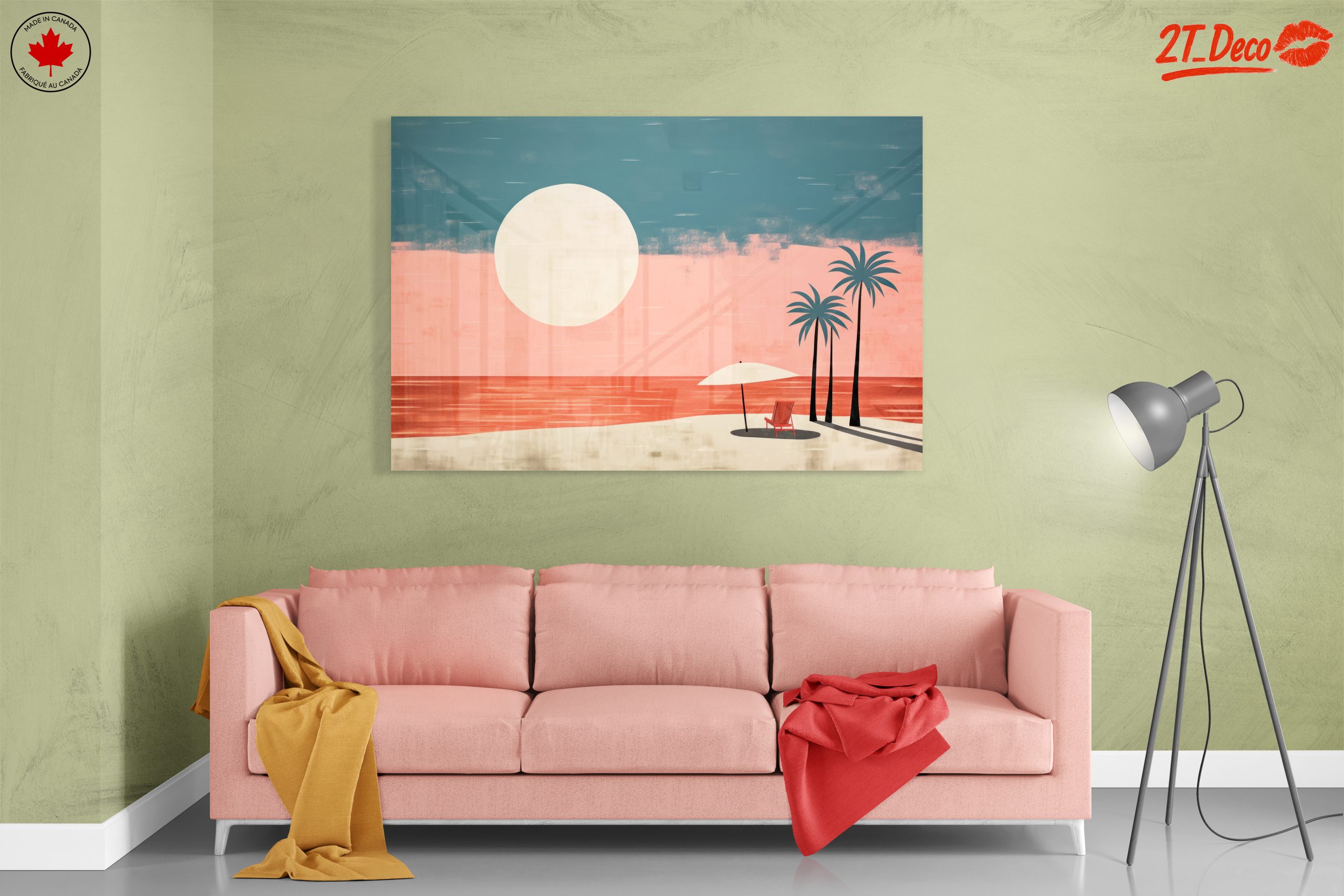Tropical Sunset with Umbrella and Palms - Image 7