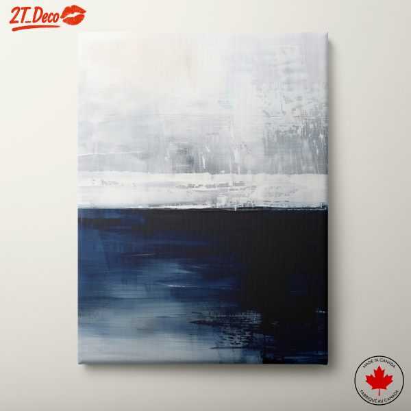Dynamic Abstract Art in Blue and White