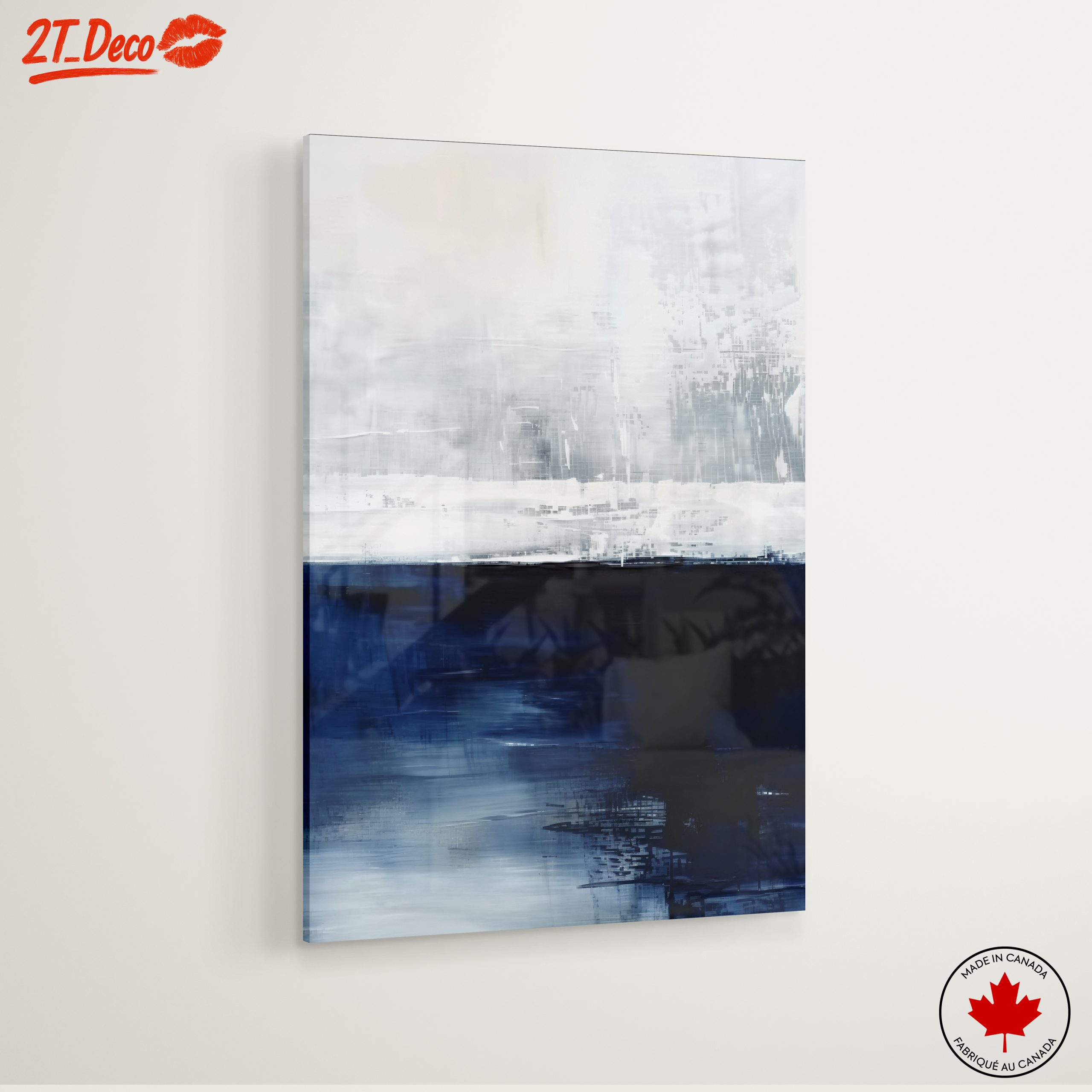 Dynamic Abstract Art in Blue and White - Image 6