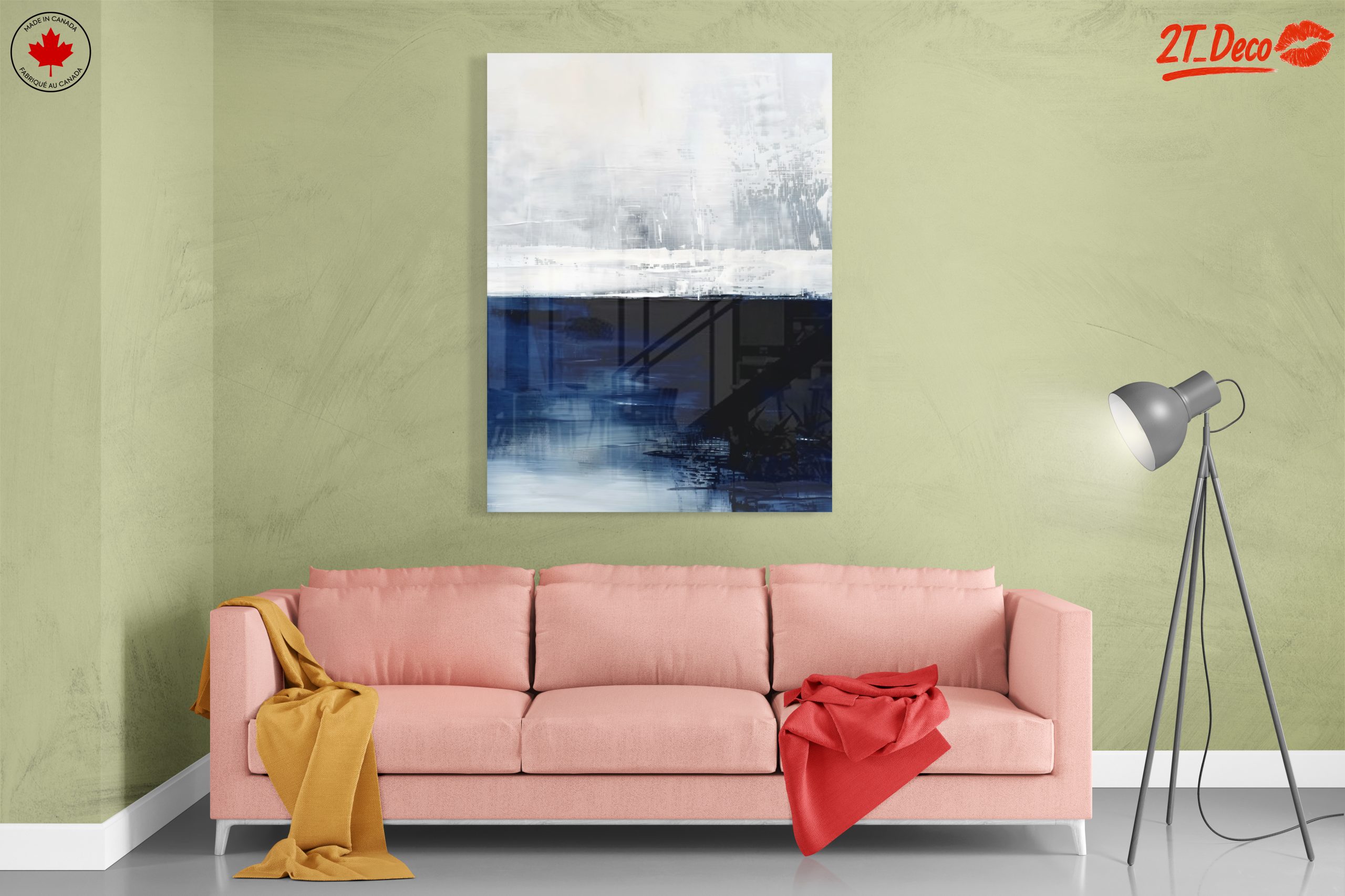 Dynamic Abstract Art in Blue and White - Image 7