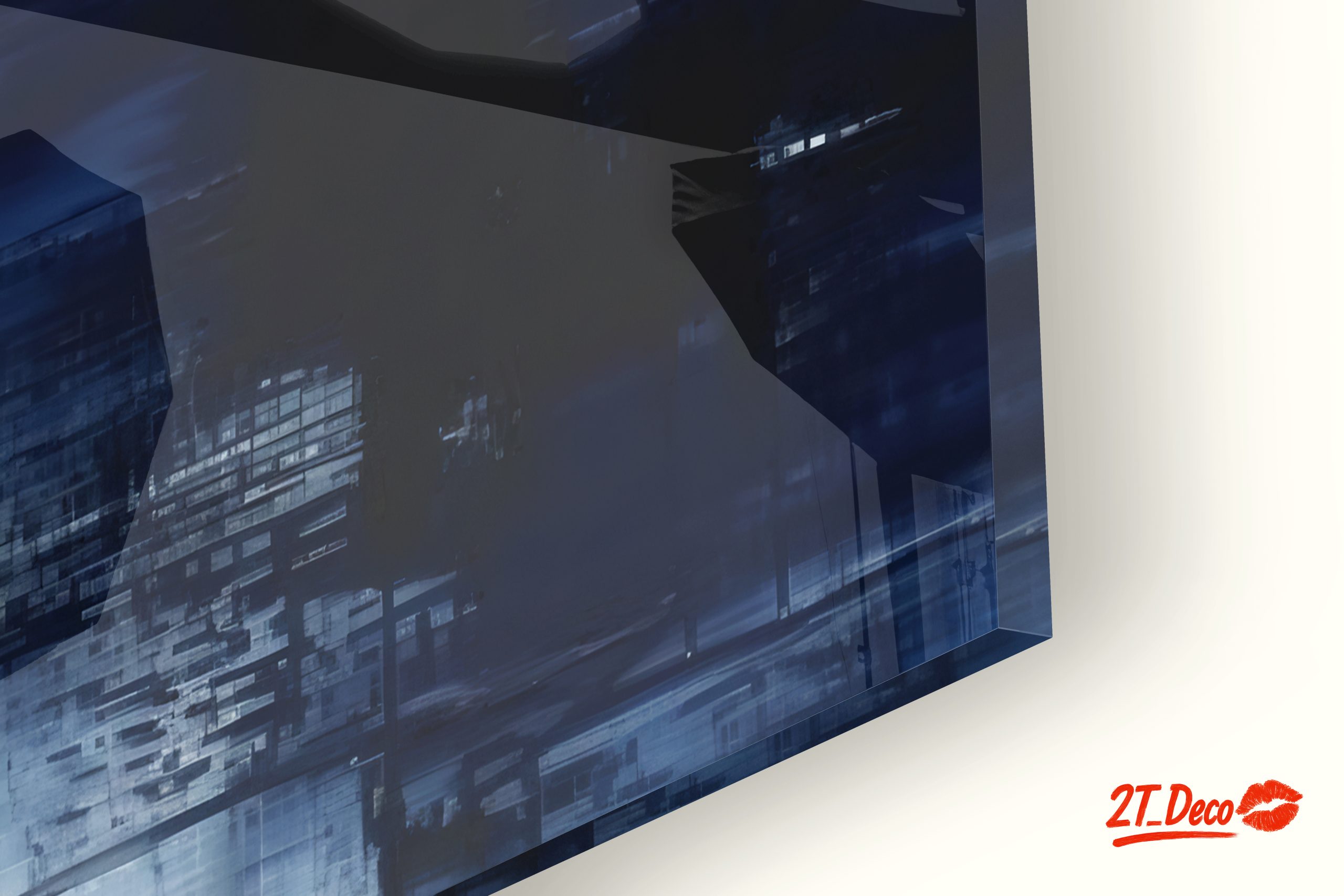 Dynamic Abstract Art in Blue and White - Image 9