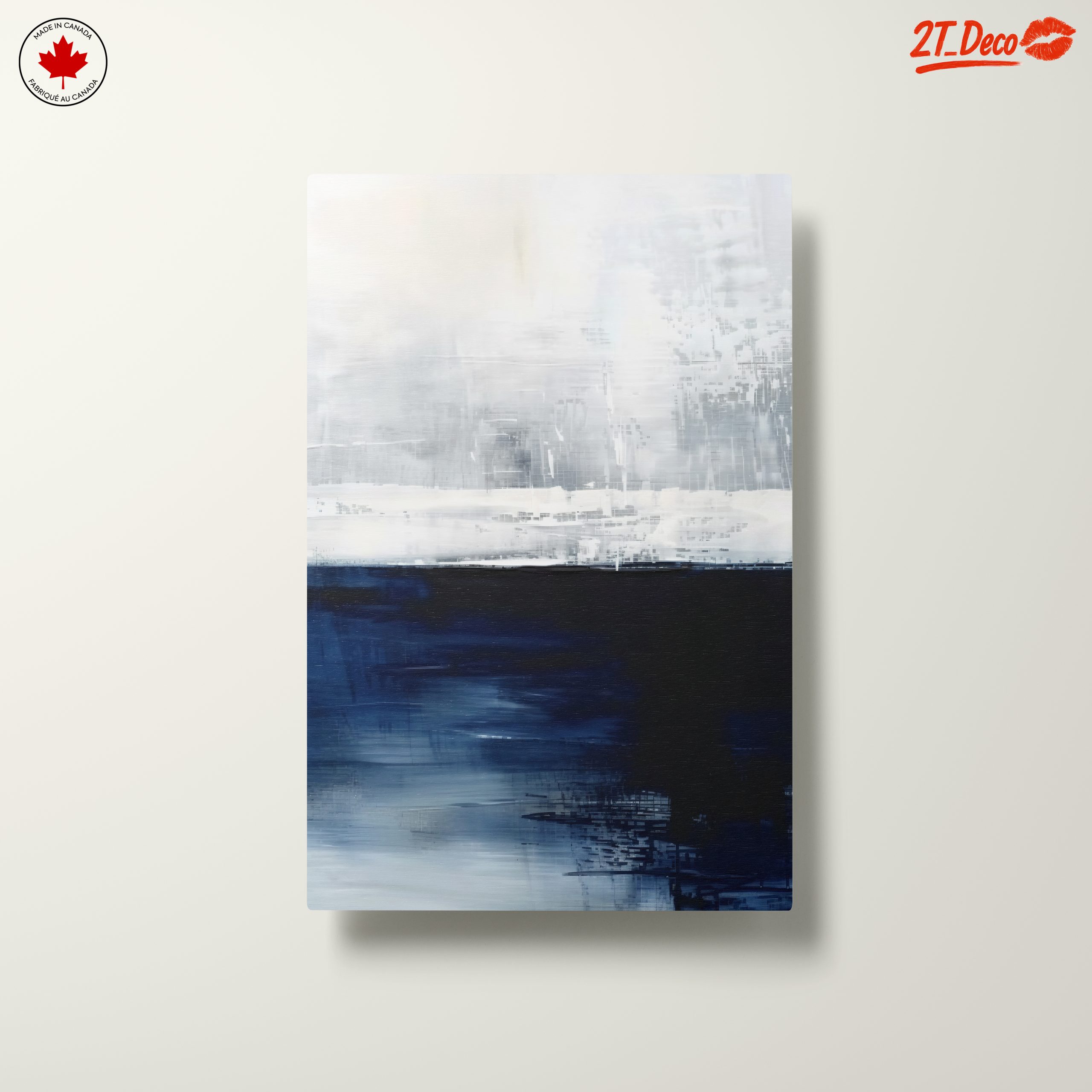 Dynamic Abstract Art in Blue and White - Image 10