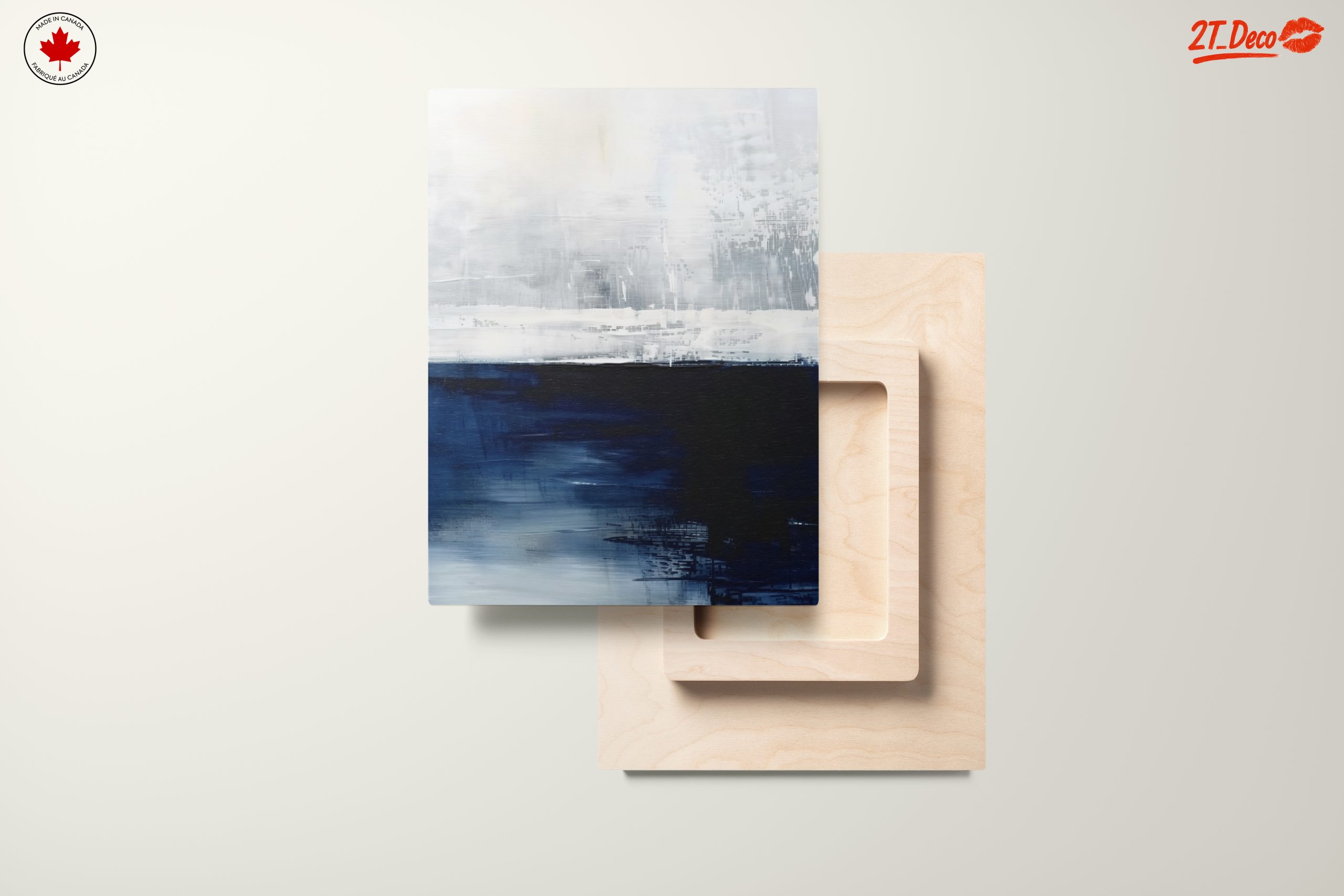 Dynamic Abstract Art in Blue and White - Image 11