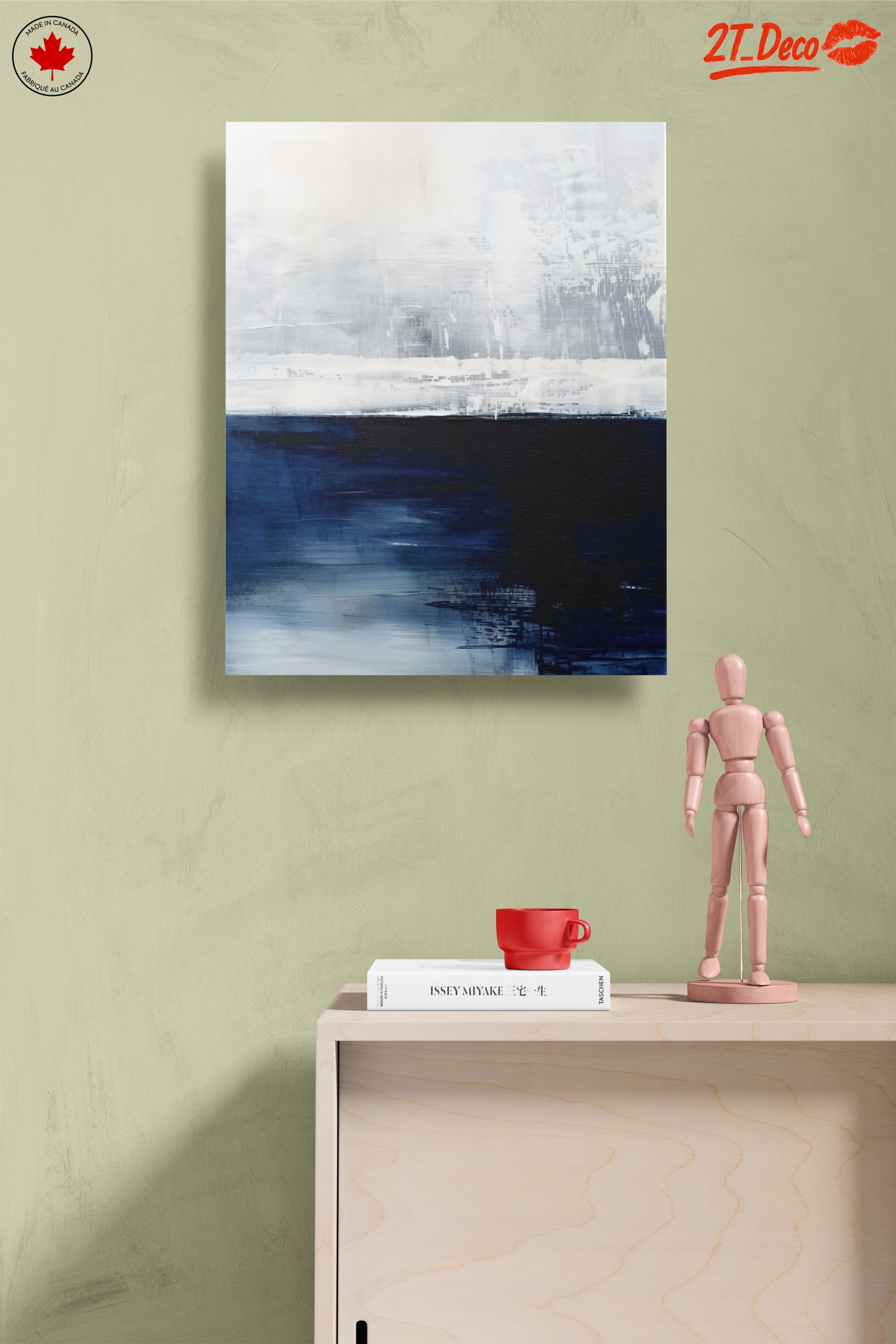 Dynamic Abstract Art in Blue and White - Image 14