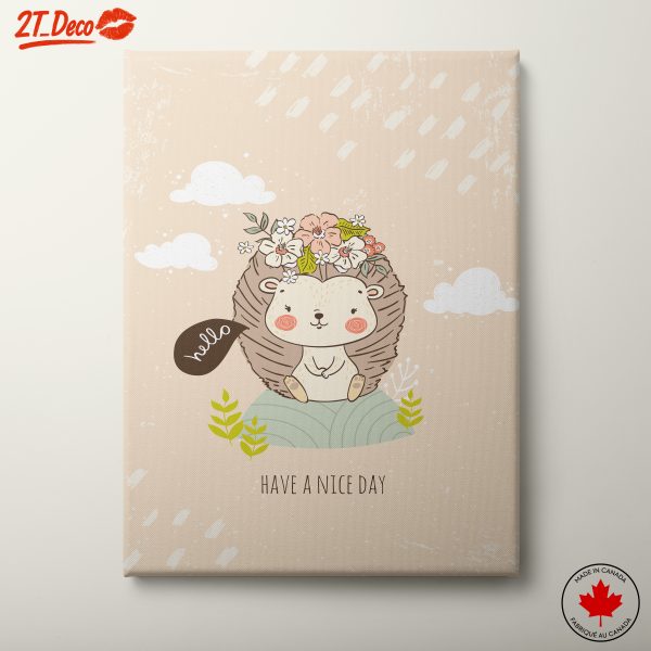 Adorable Doodle Hedgehog With Flowers